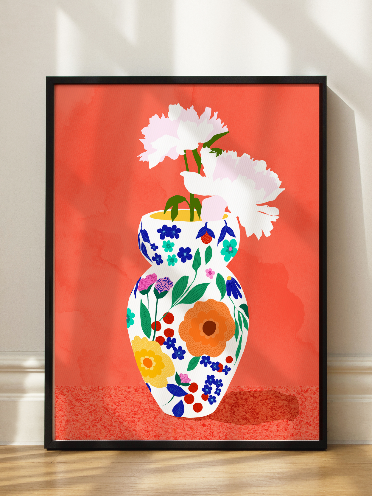Colorful Flower Vase Poster