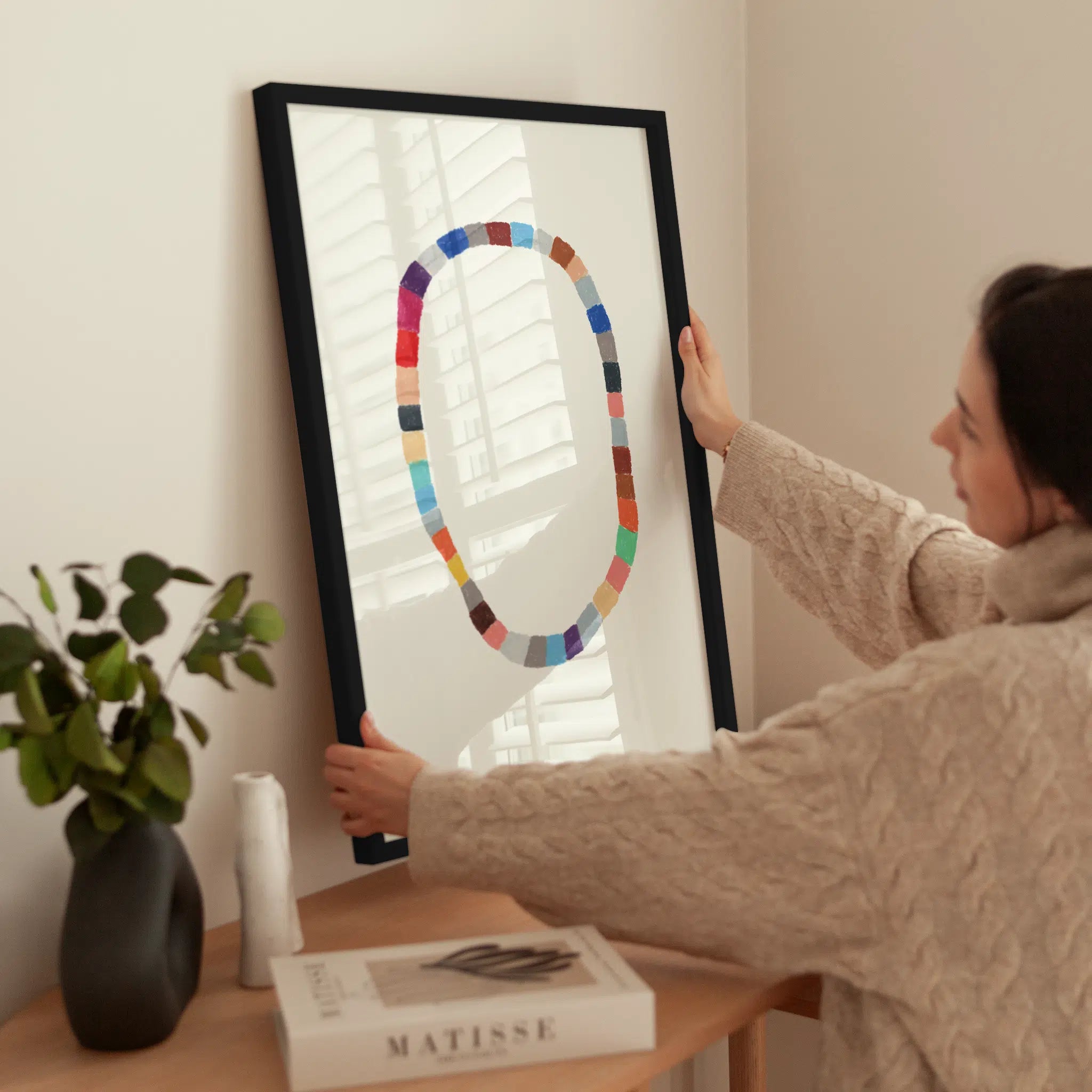 Colorful Necklace wird aufgehängt