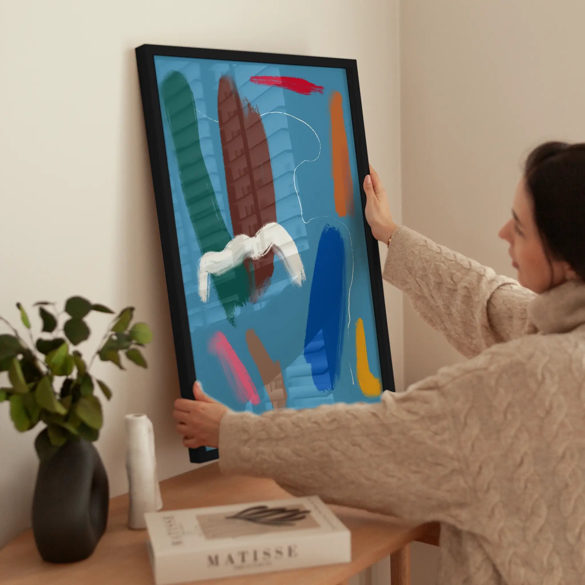 Colorful Paint Strokes wird aufgehängt