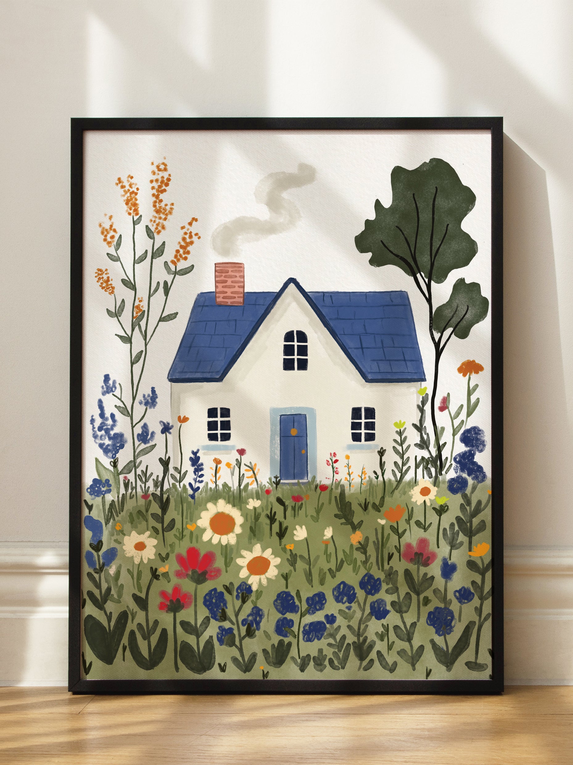 Cozy Blue Cottage Poster