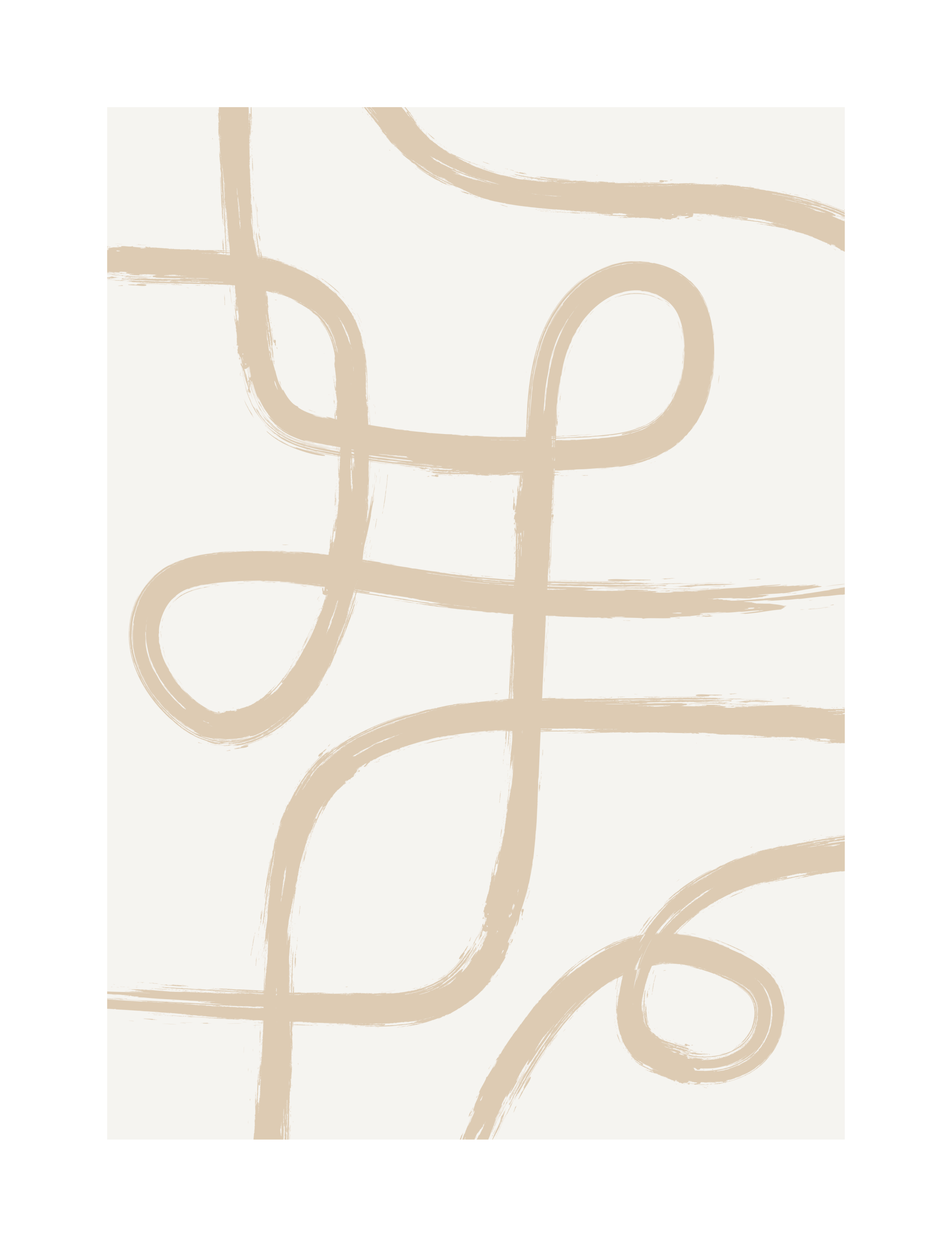 Geschwungene beige Linien auf hellem Hintergrund.