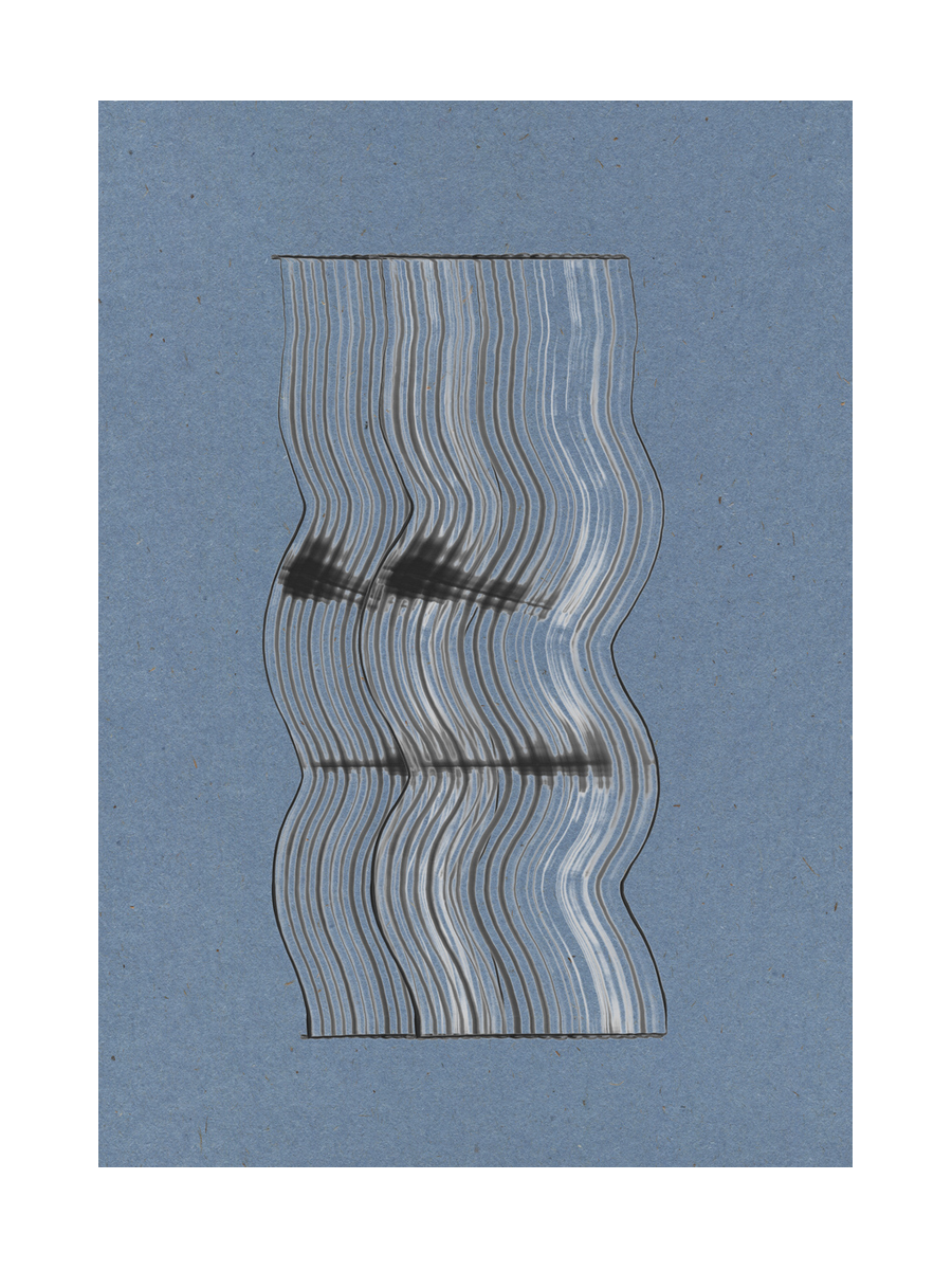Curved Striped Vessel Poster