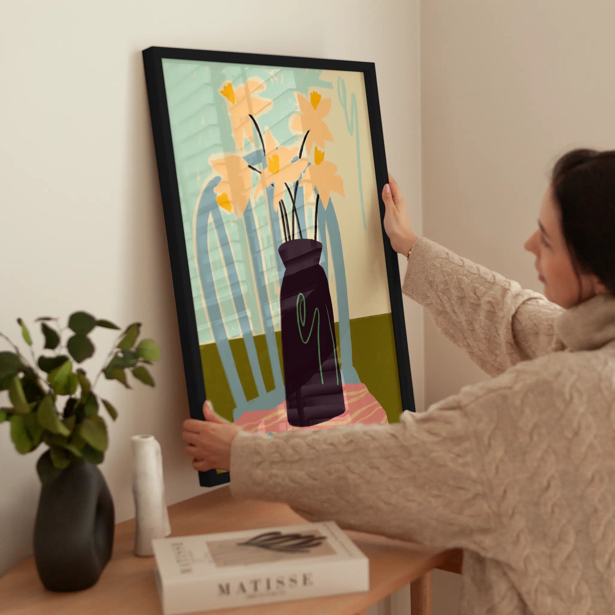 Daffodils on a Chair wird aufgehängt