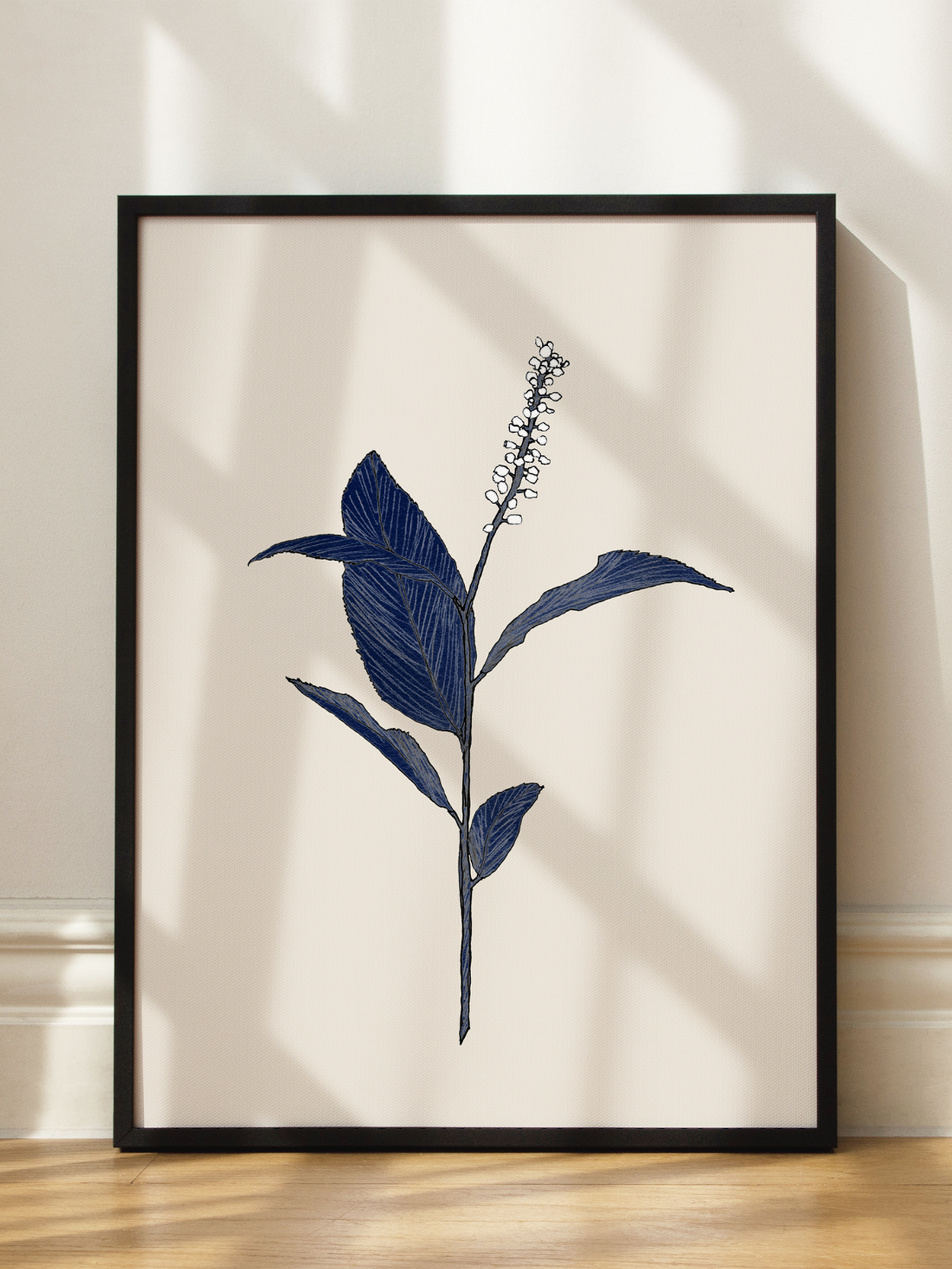 Dark Blue Botanical Poster