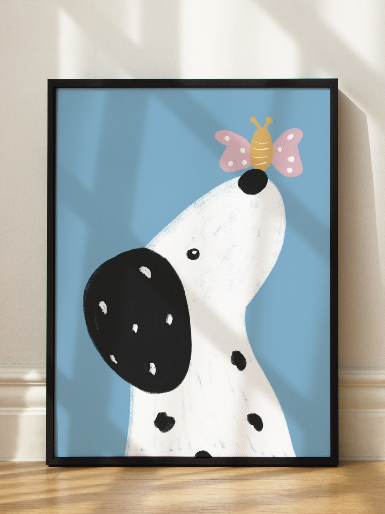Dog and Butterfly Poster