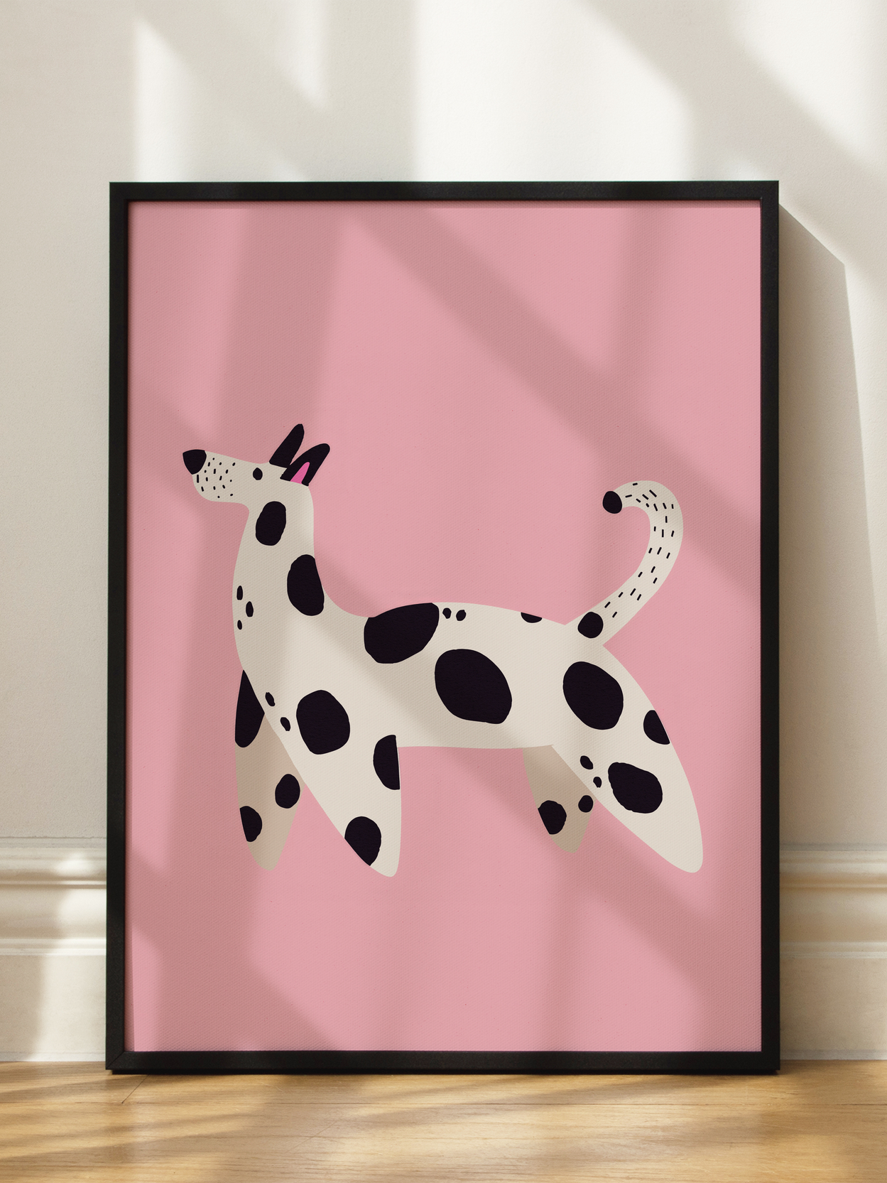 Dog on Pink Poster