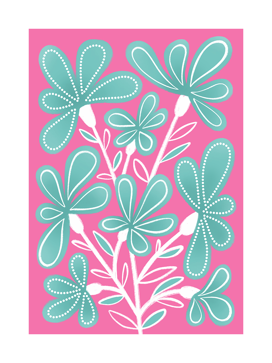 Dotted Flowers Poster