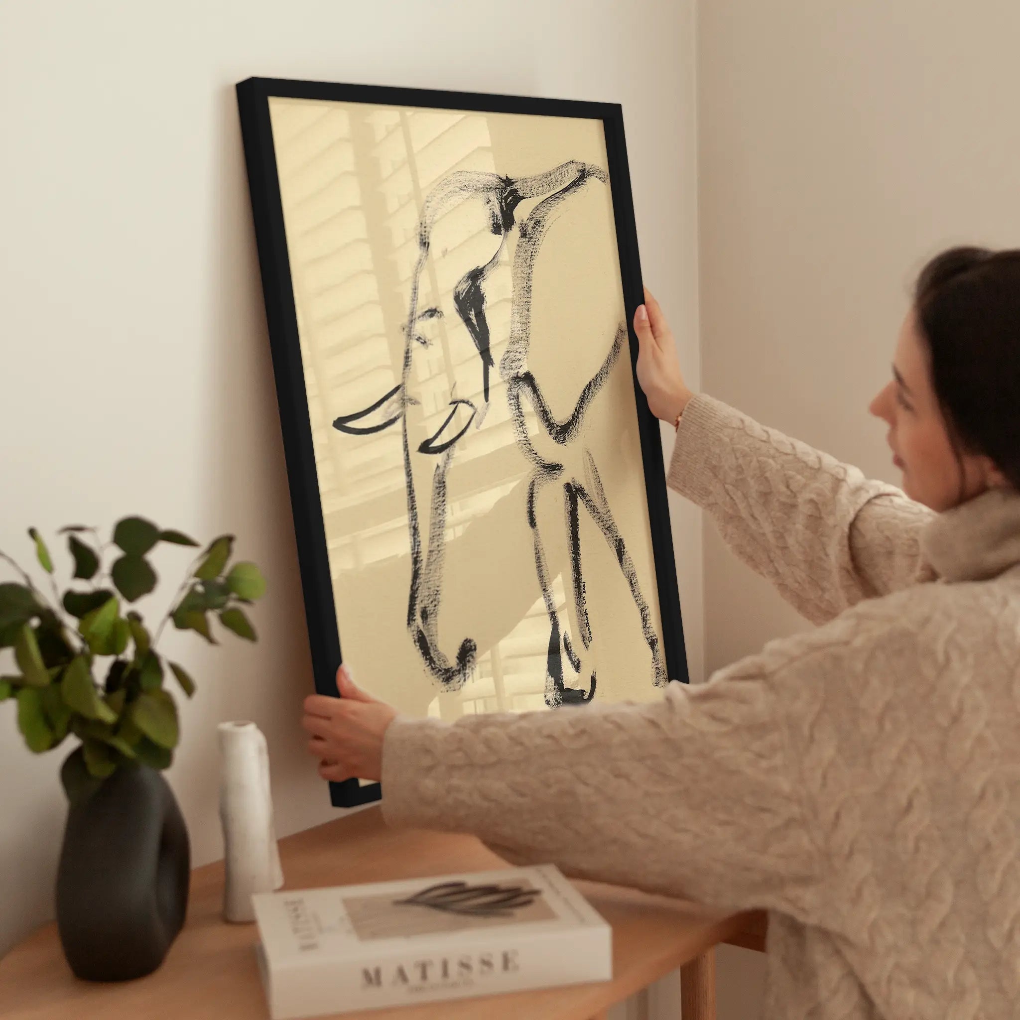 Elephant Sketch wird aufgehängt