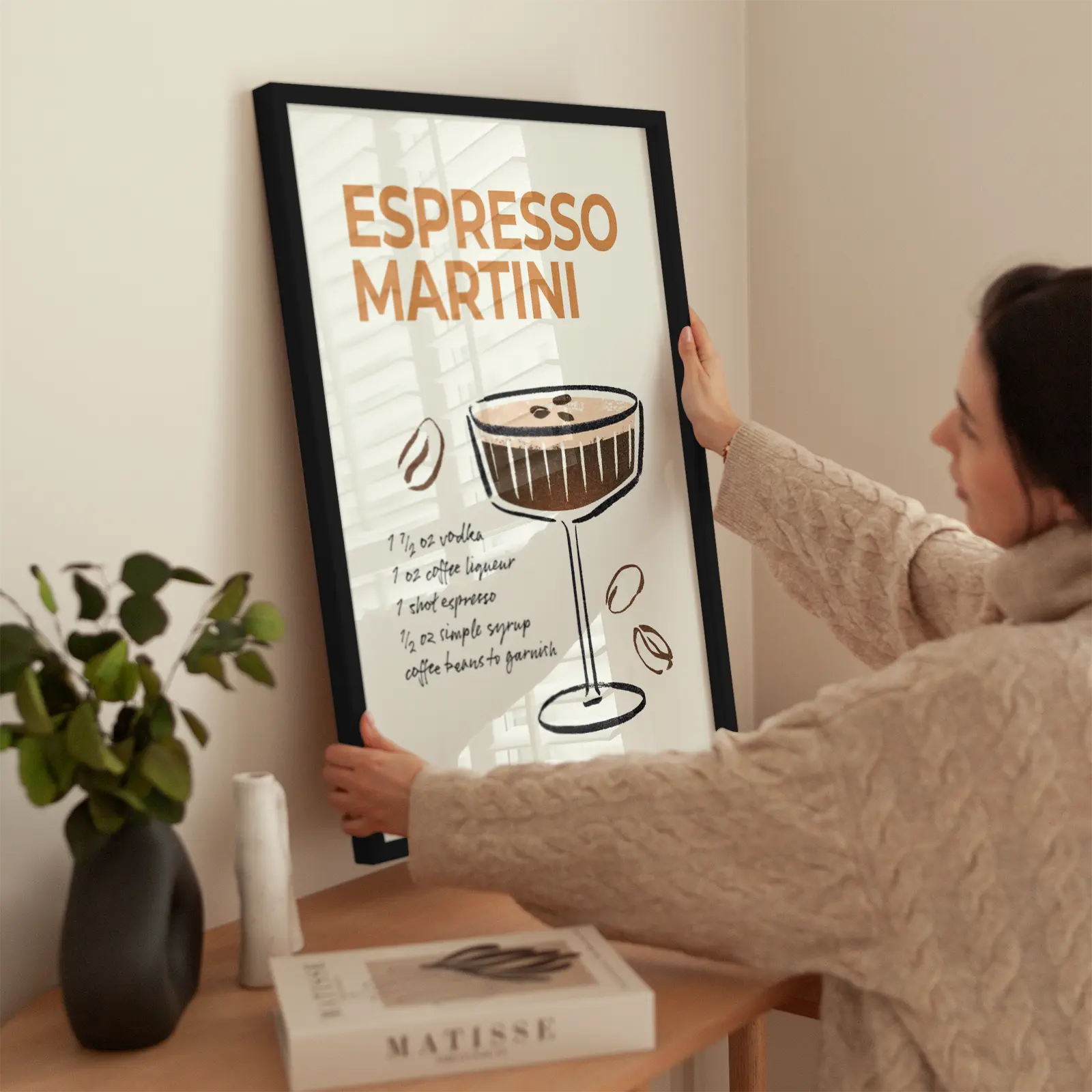 Espresso Martini wird aufgehängt