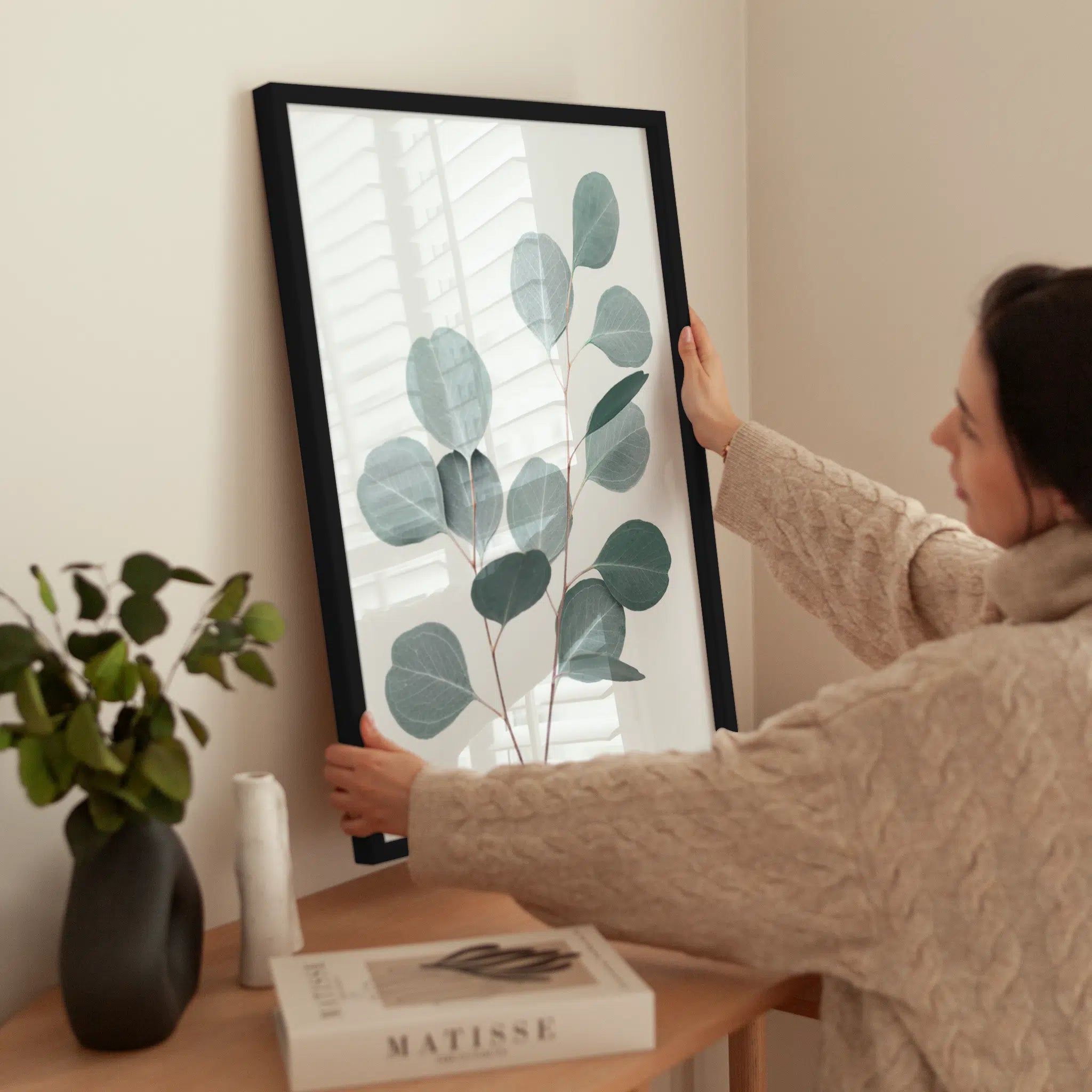 Eucalyptus Twigs wird aufgehängt