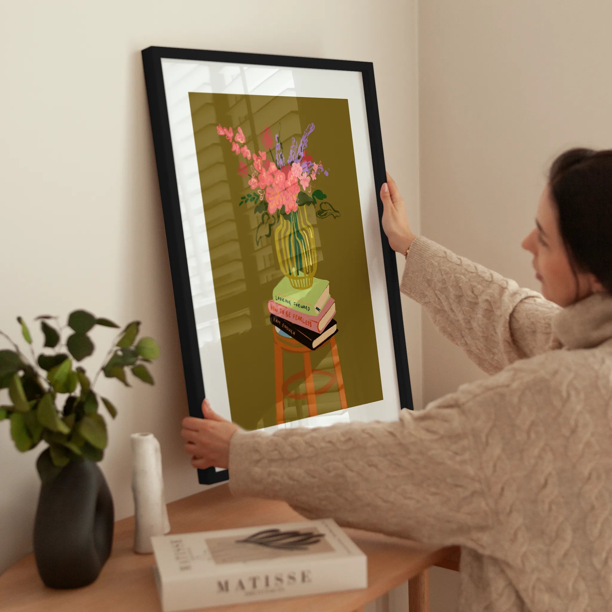 Floral Vase wird aufgehängt