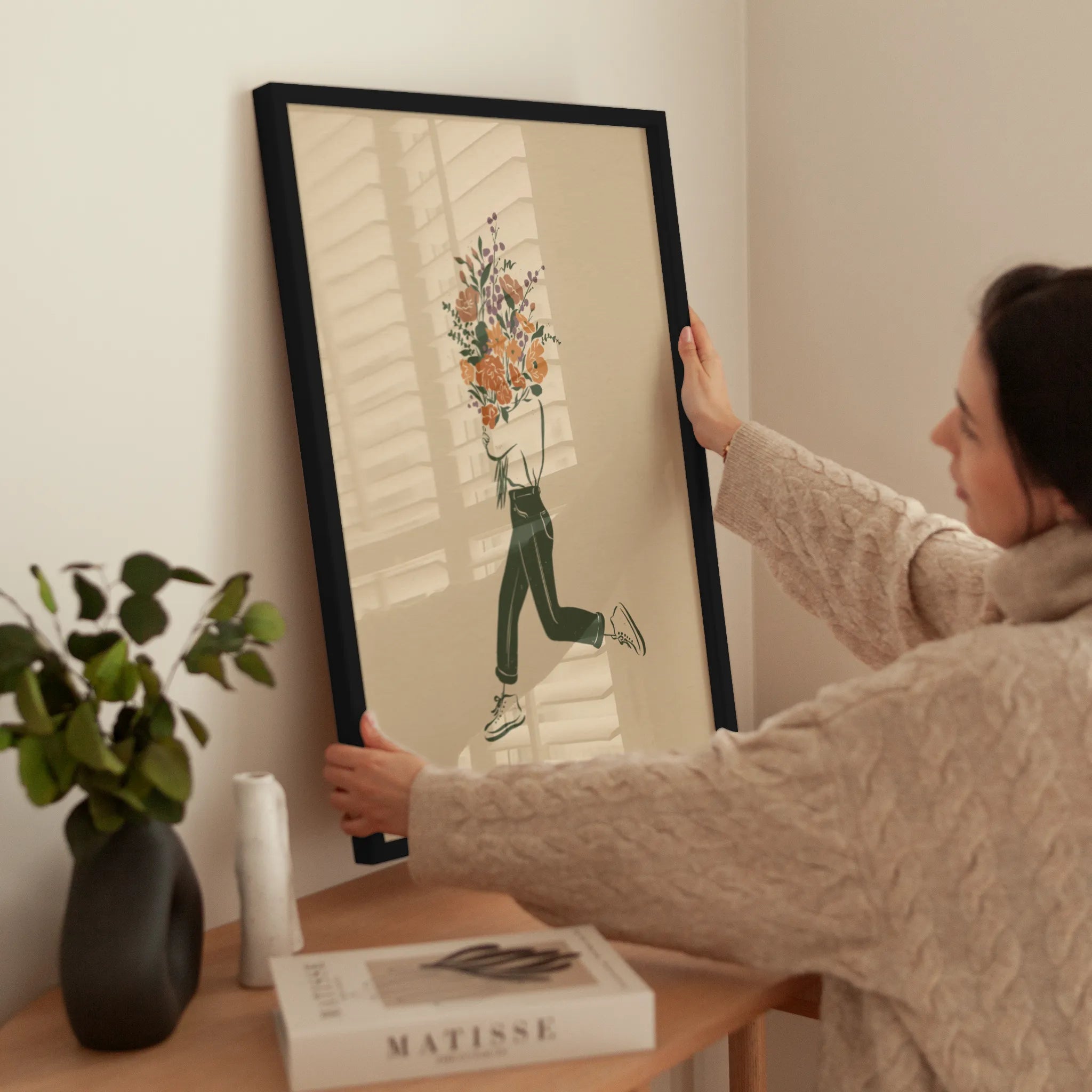 Flower Head wird aufgehängt
