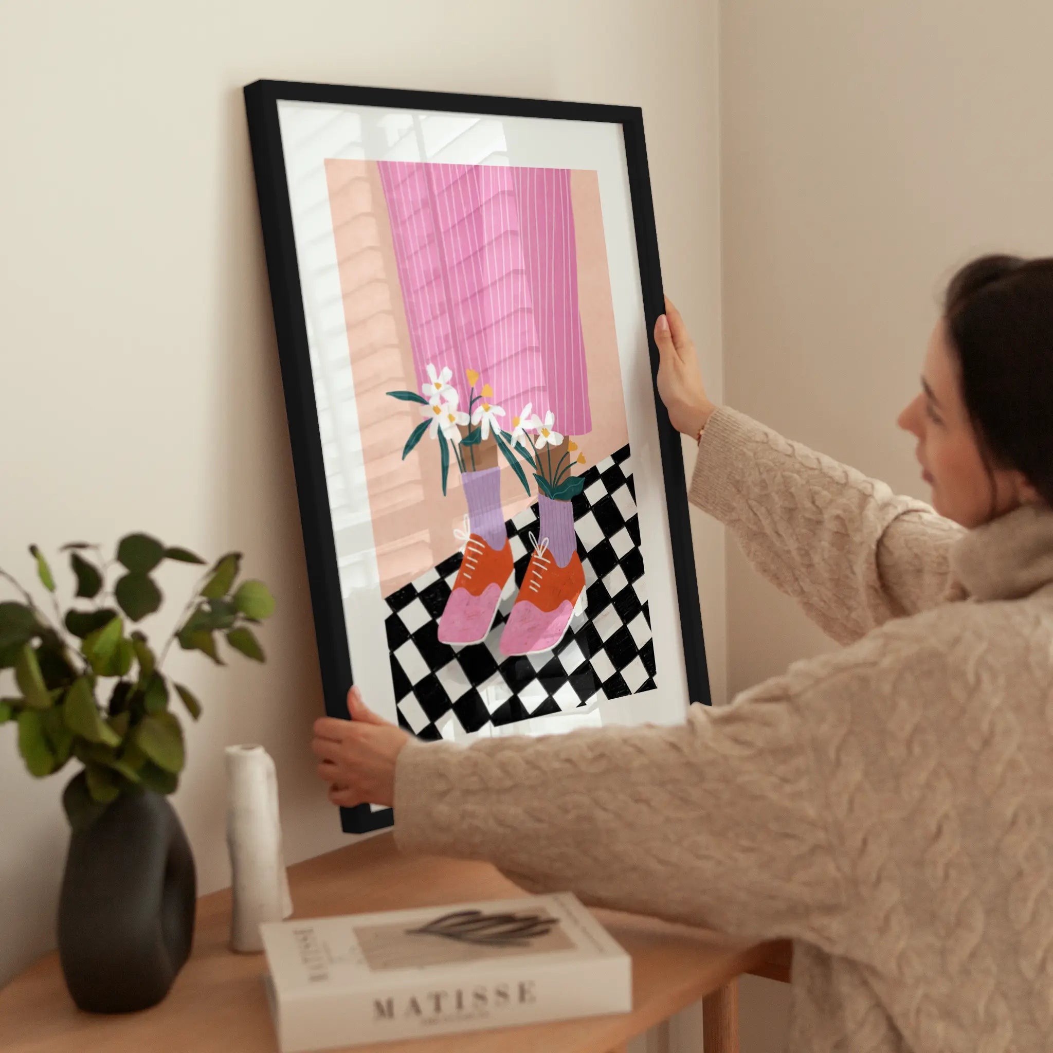 Floral Feet Fashion wird aufgehängt