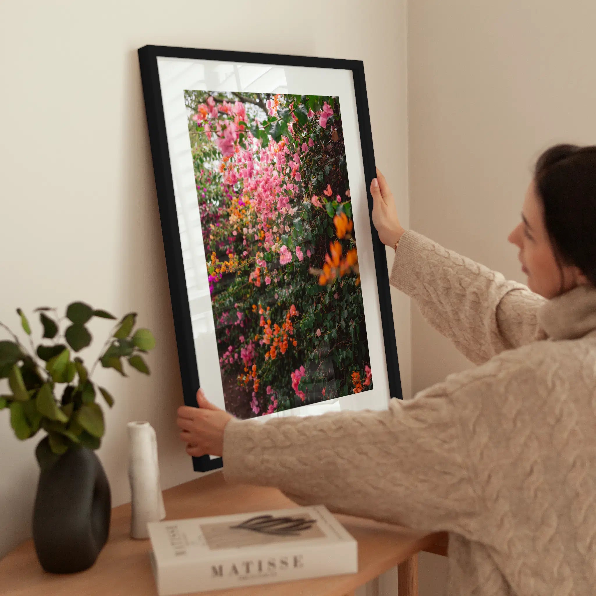 Flower Wall wird aufgehängt