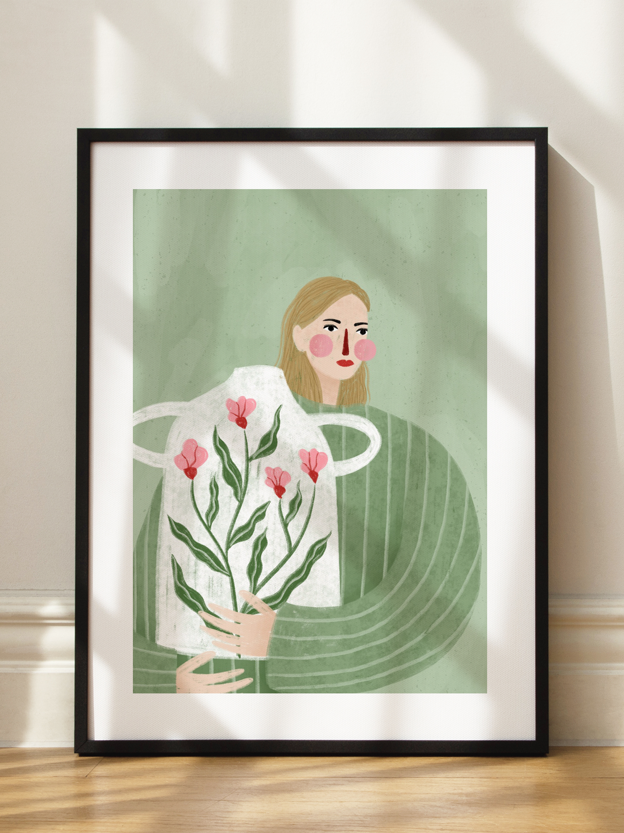 The Woman With Pink Vase Poster