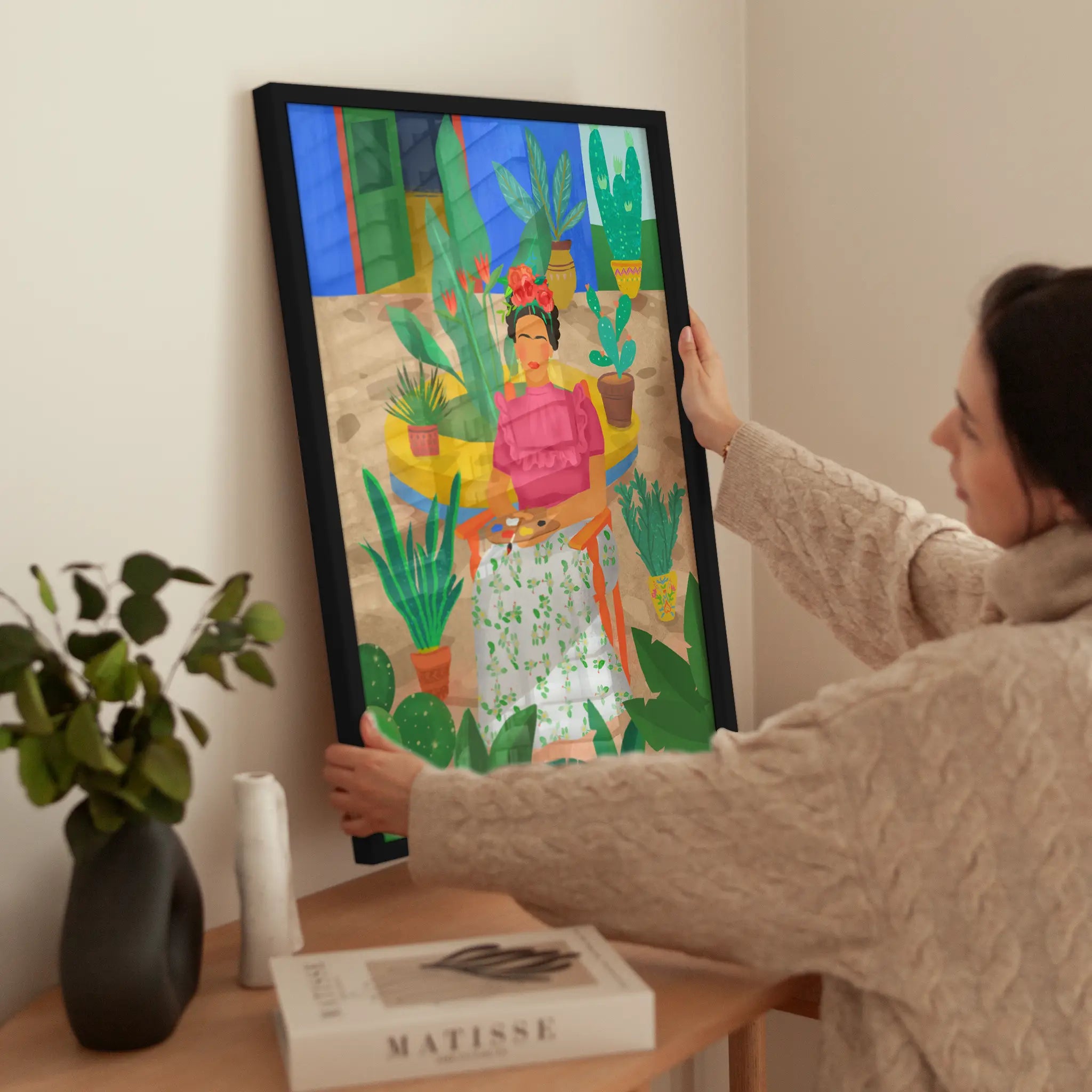 Frida in the Garden wird aufgehängt