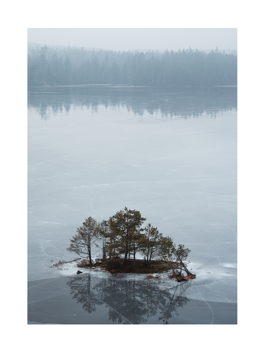 Frozen Lake Island Poster