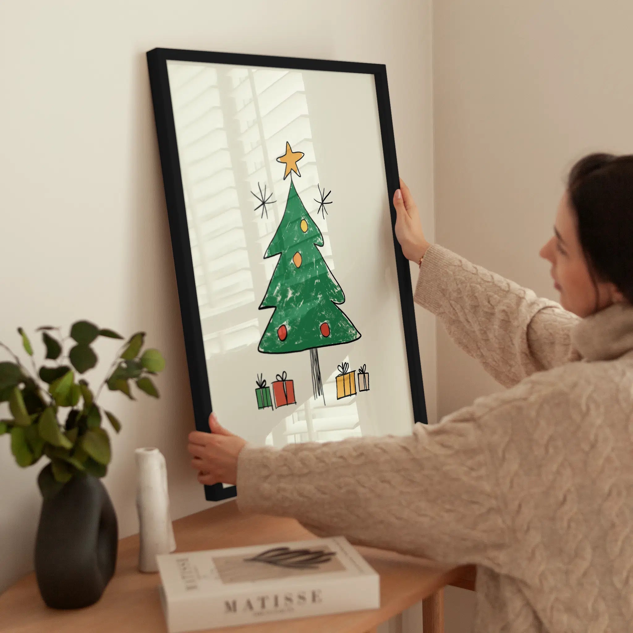 The Christmas Tree Sketch wird aufgehängt
