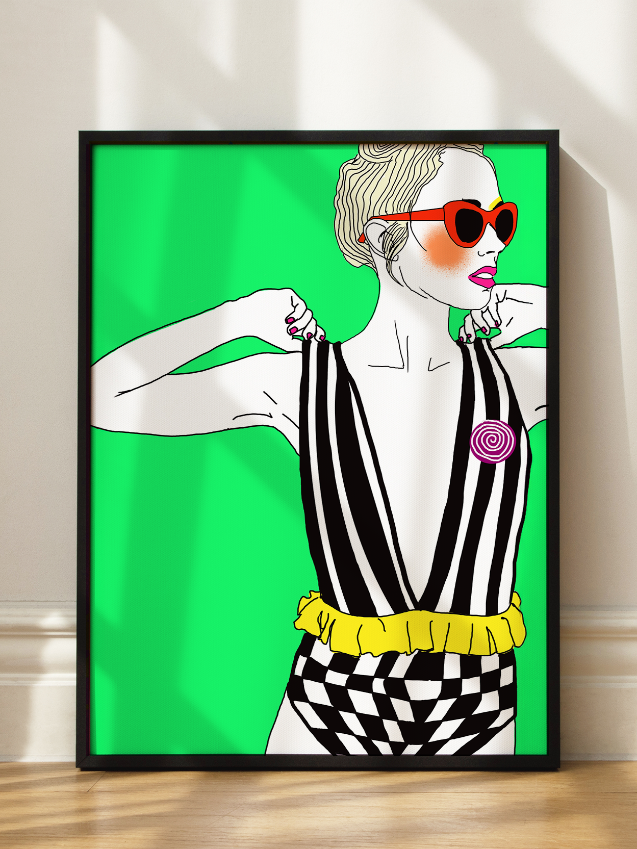 Girl With Golden Poster