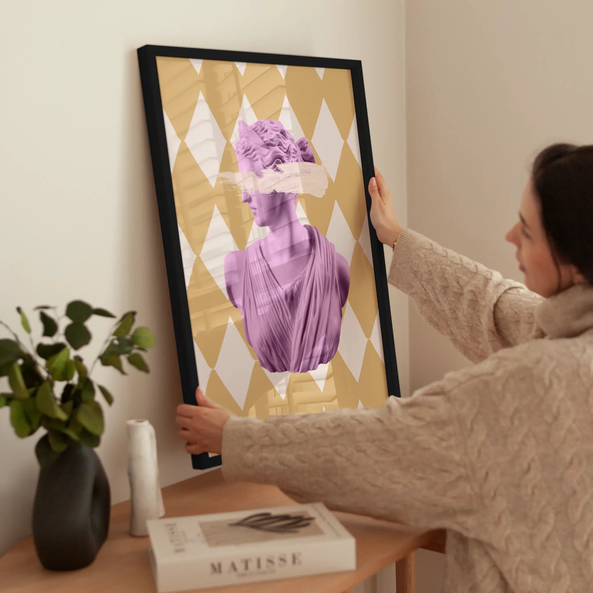 Graphic Classic Statue wird aufgehängt