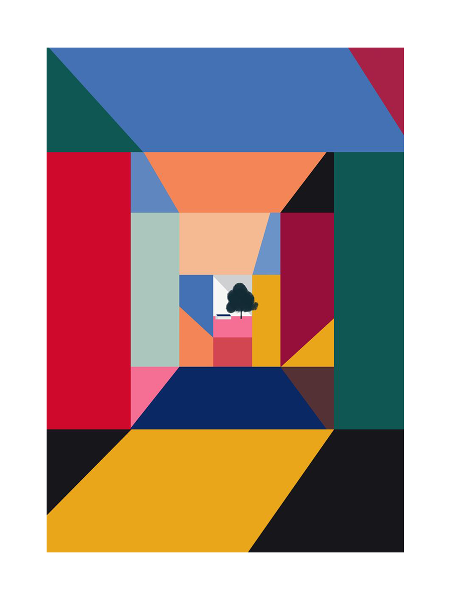 Graphic Colorful House Poster