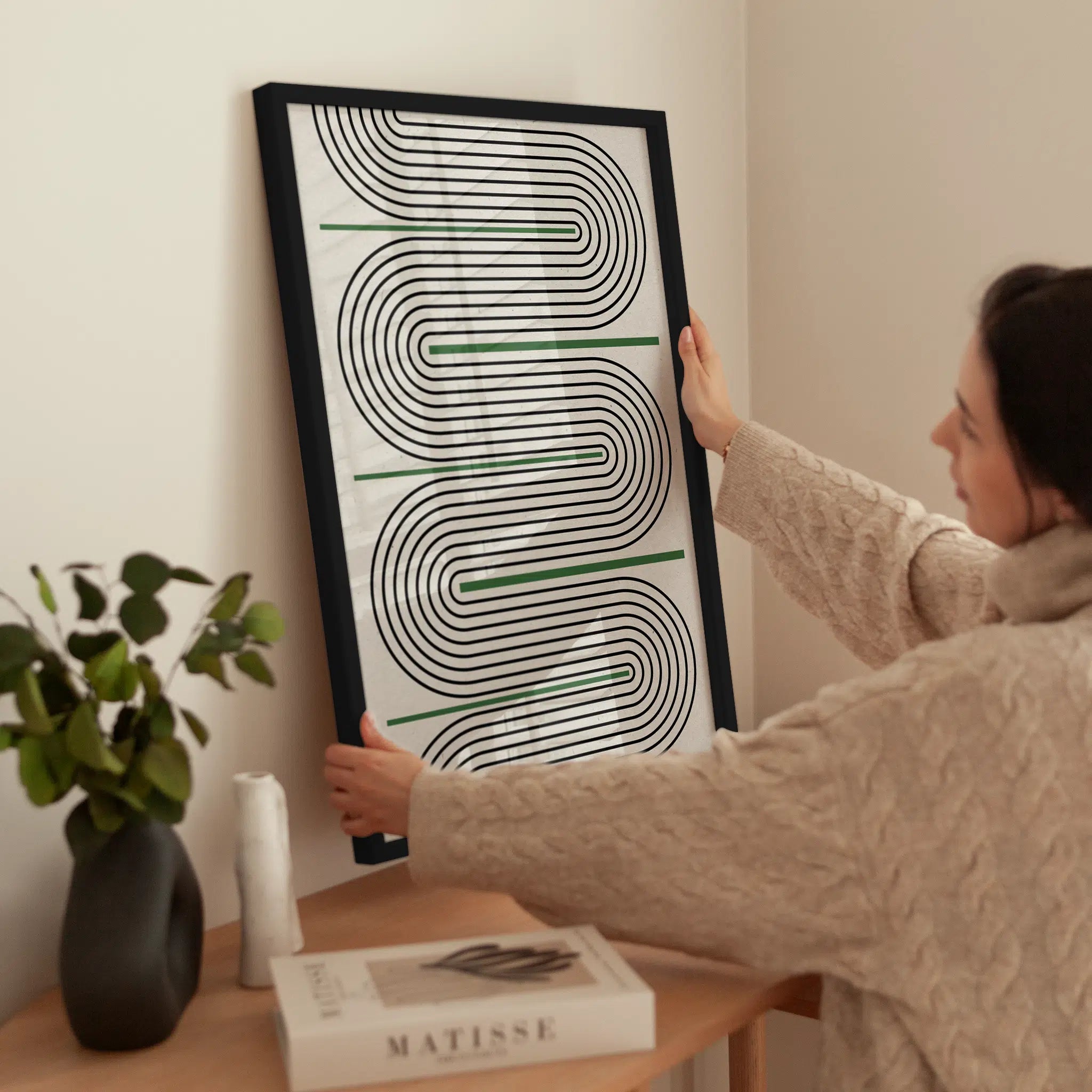 Graphic Curve wird aufgehängt
