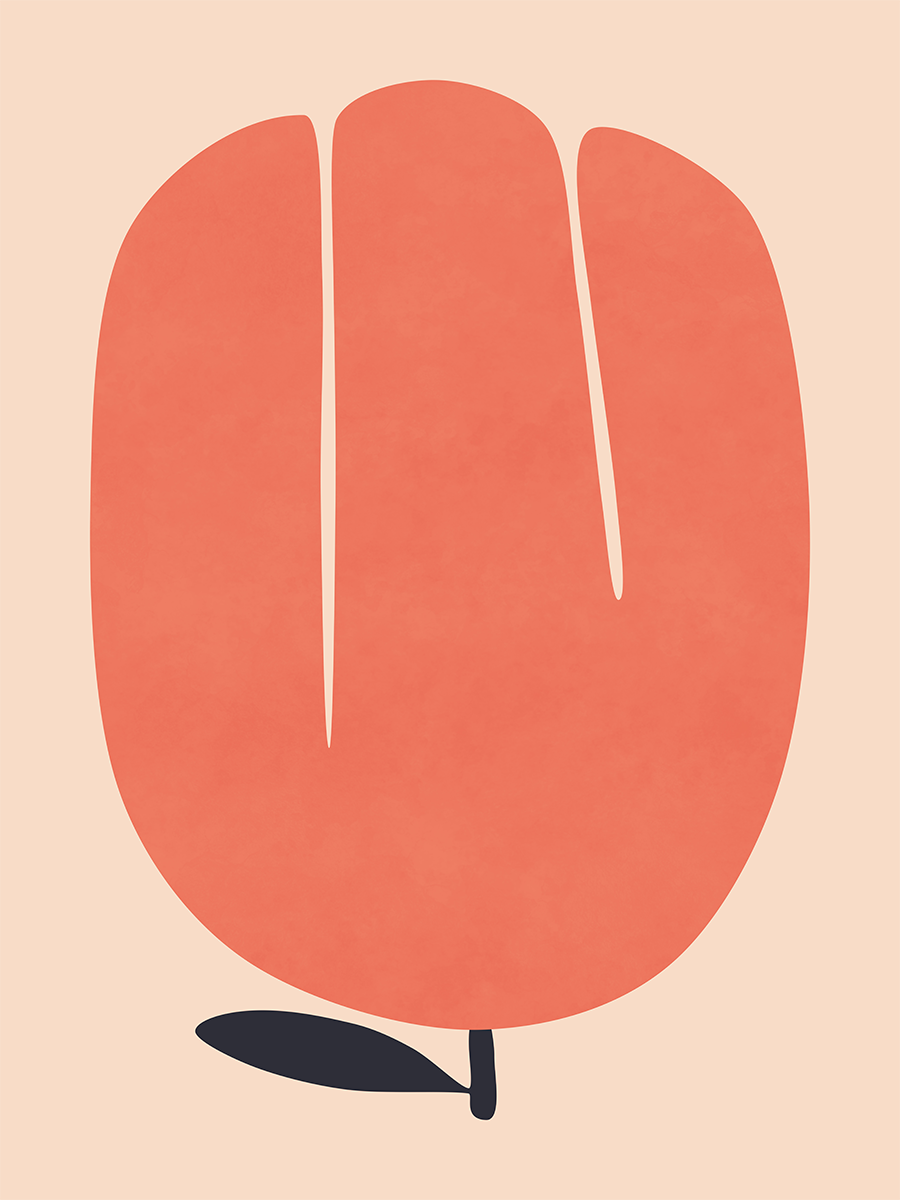 Graphic Red Tulip Poster