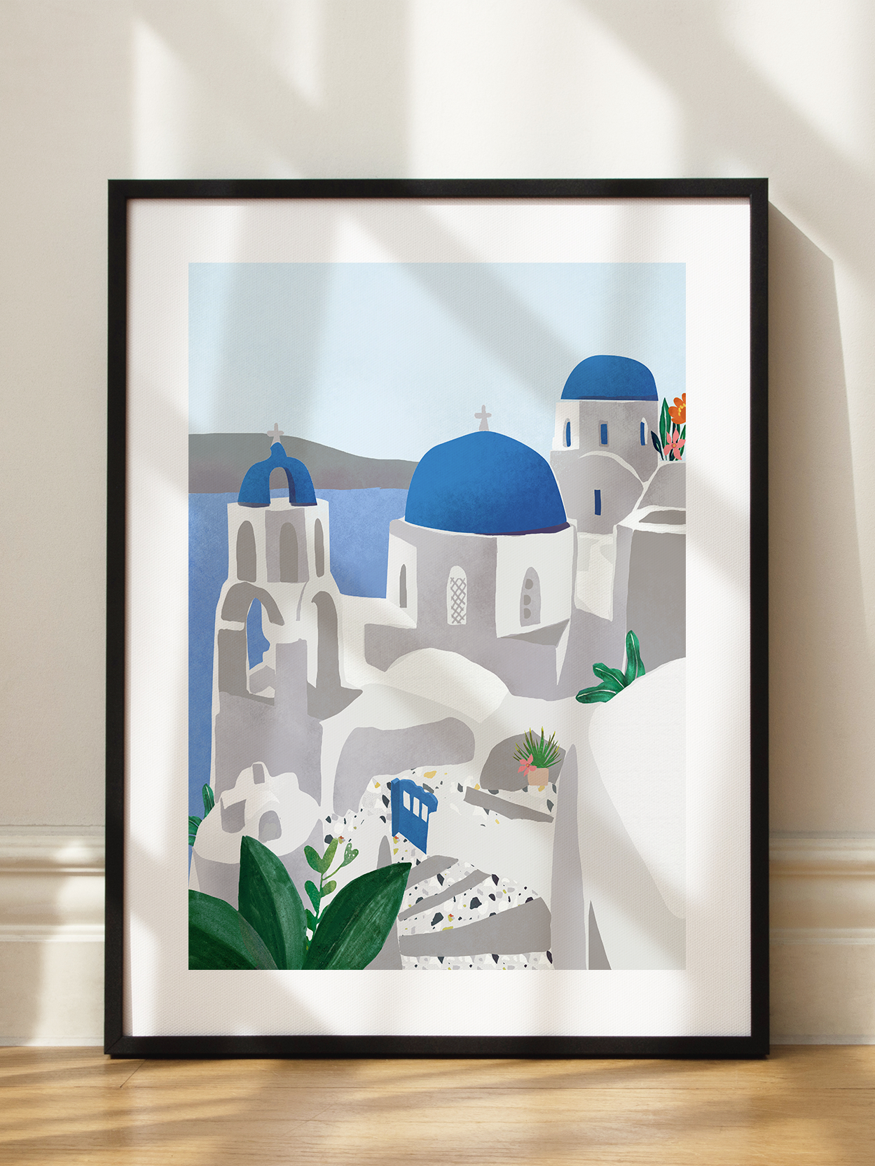 Graphic Santorini Poster