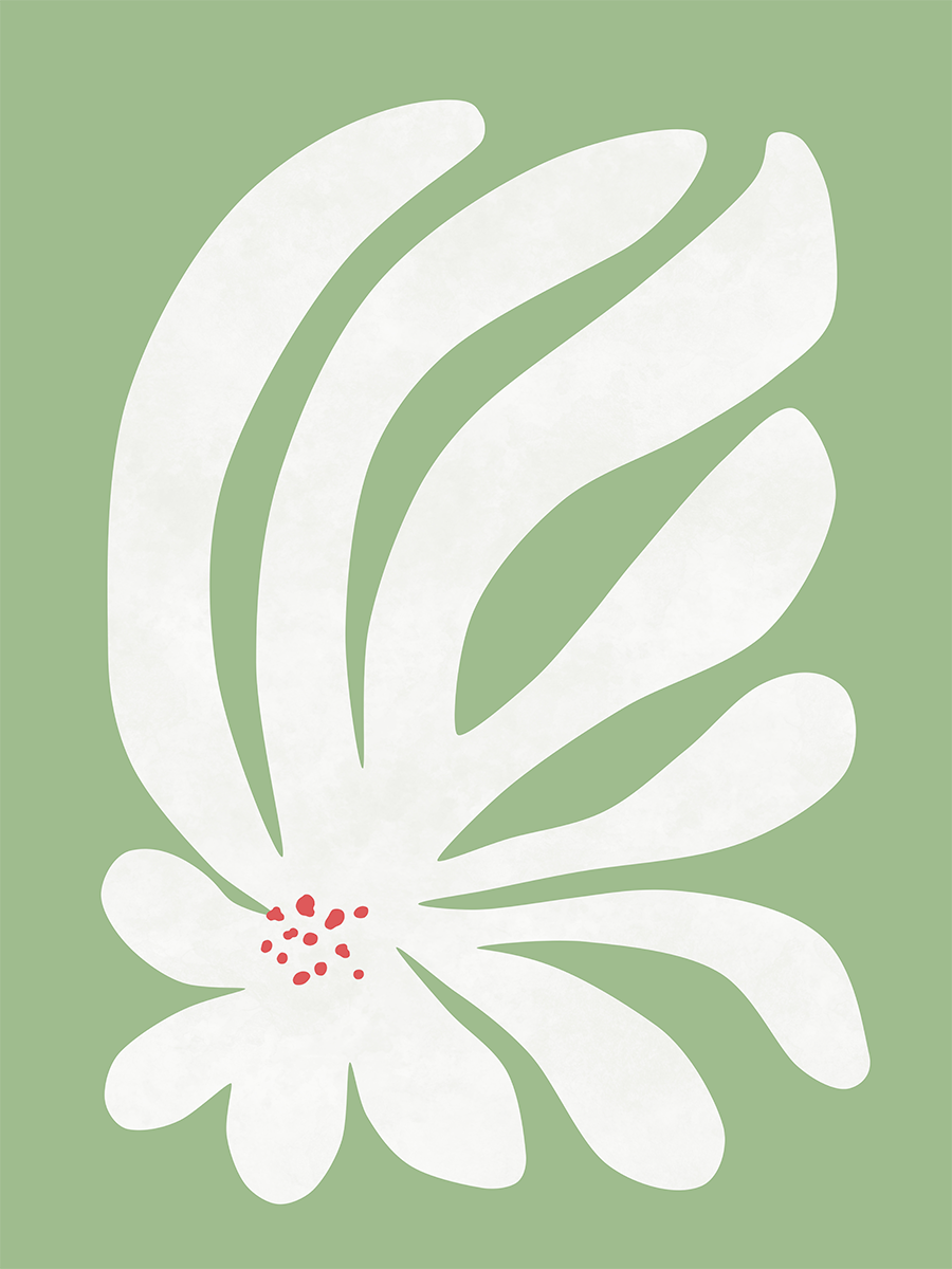 Graphic White Flower Poster