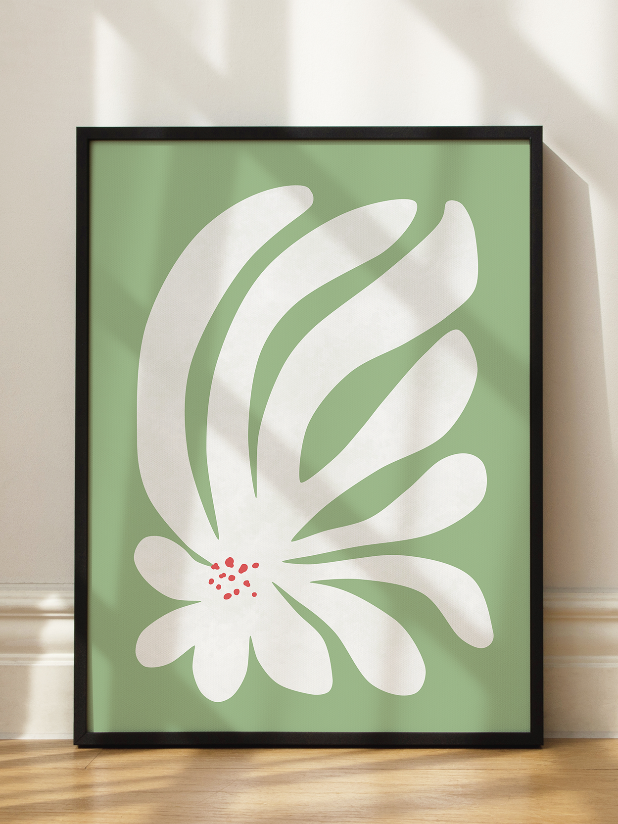 Graphic White Flower Poster
