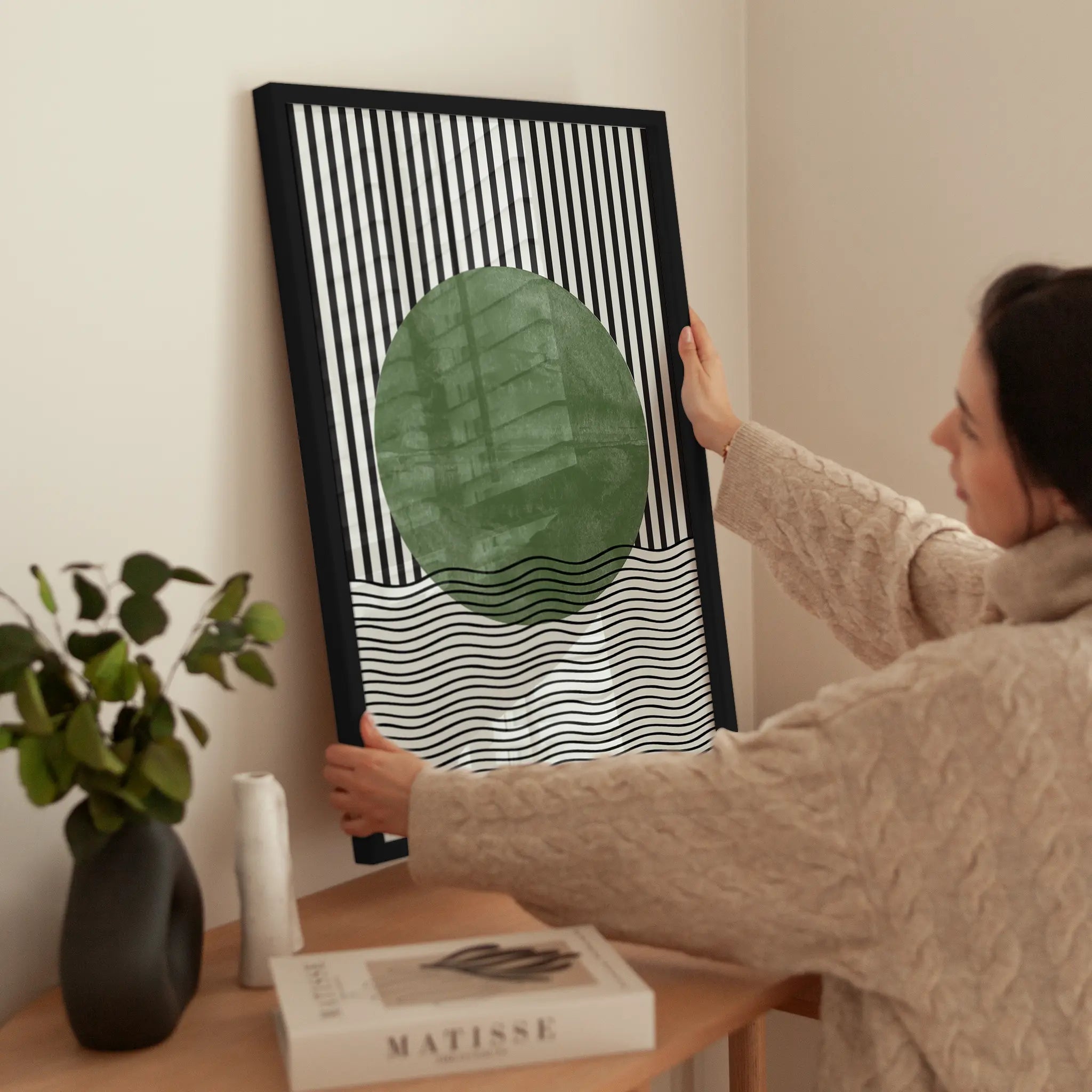 Green Harmony wird aufgehängt