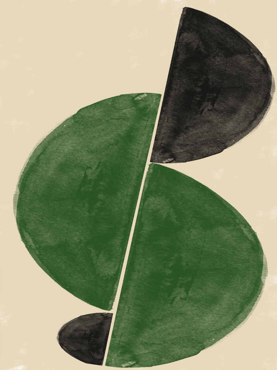 Green Botanical Shapes Poster