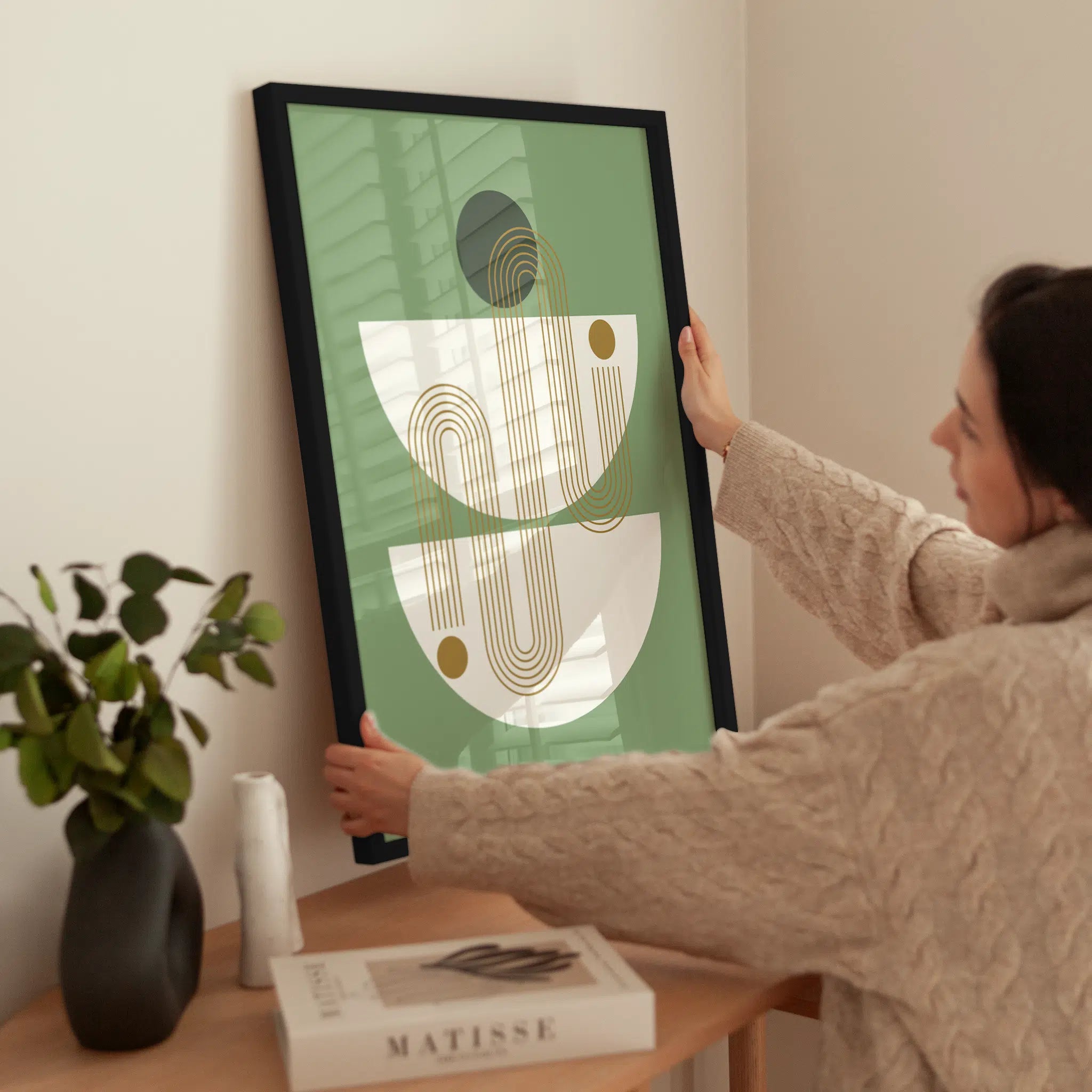Green Graphic wird aufgehängt