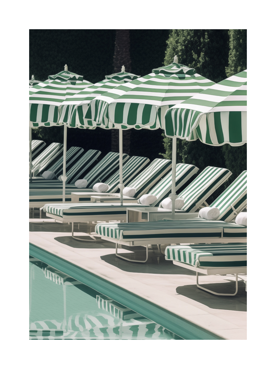 Green Poolside Poster