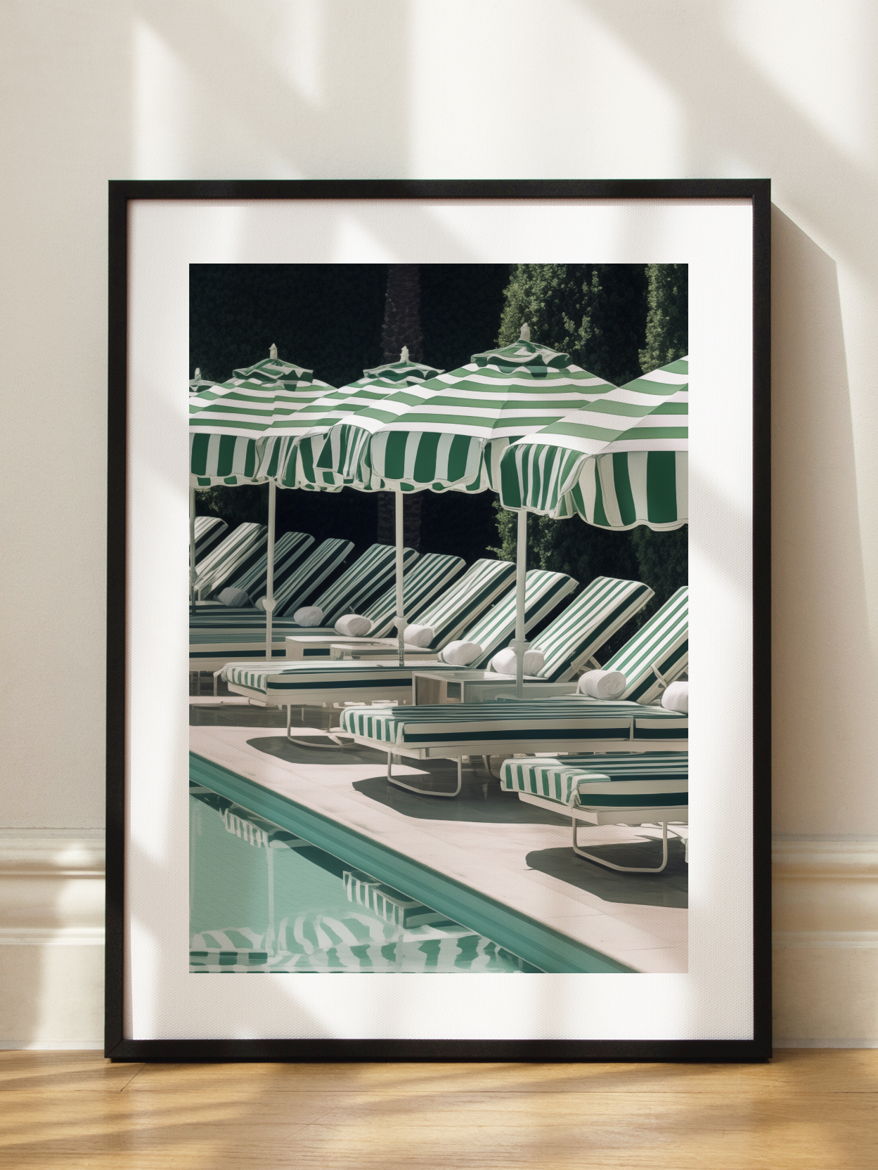Green Poolside Poster