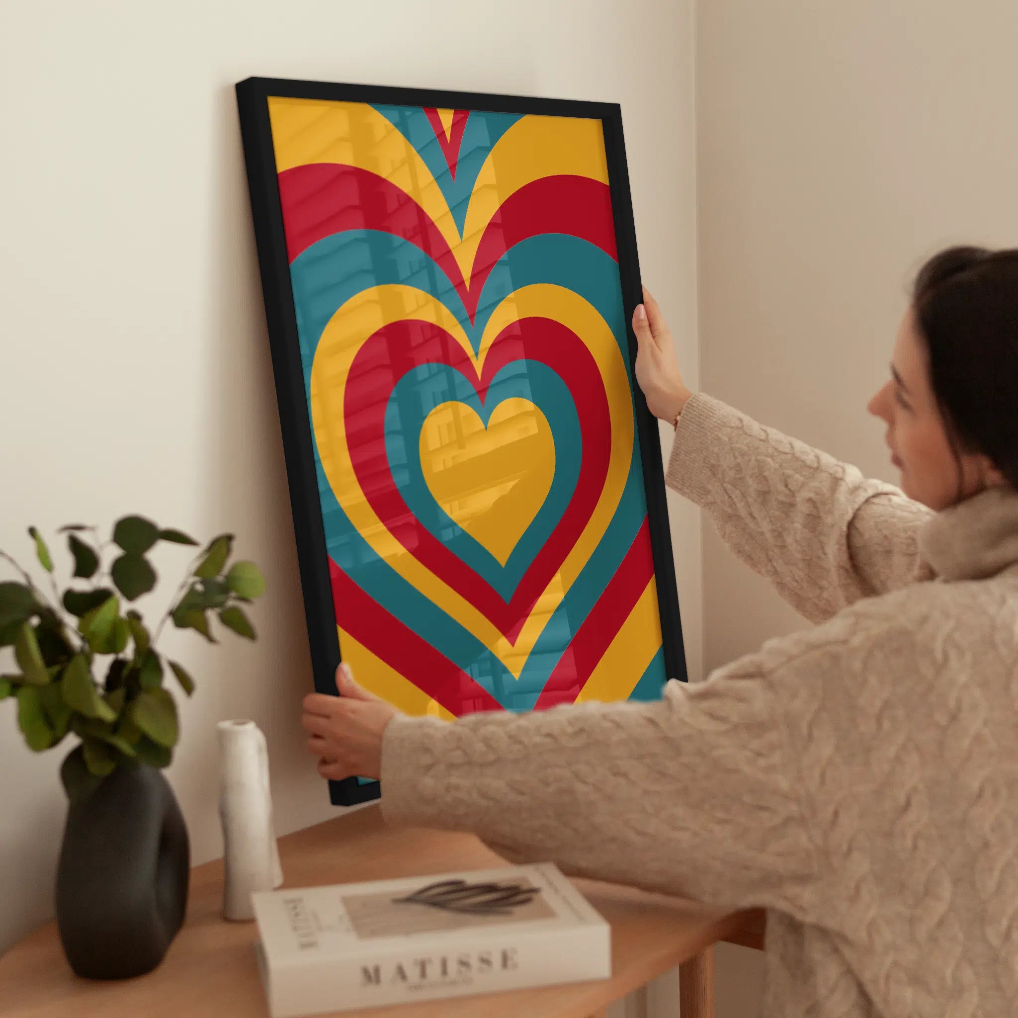 Hypnotic Retro Heart wird aufgehängt