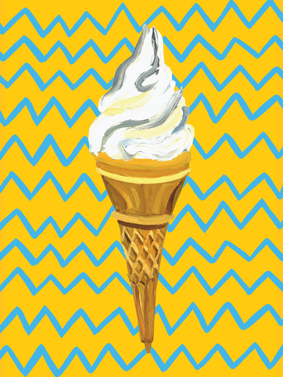 Ice Cream on Yellow Poster