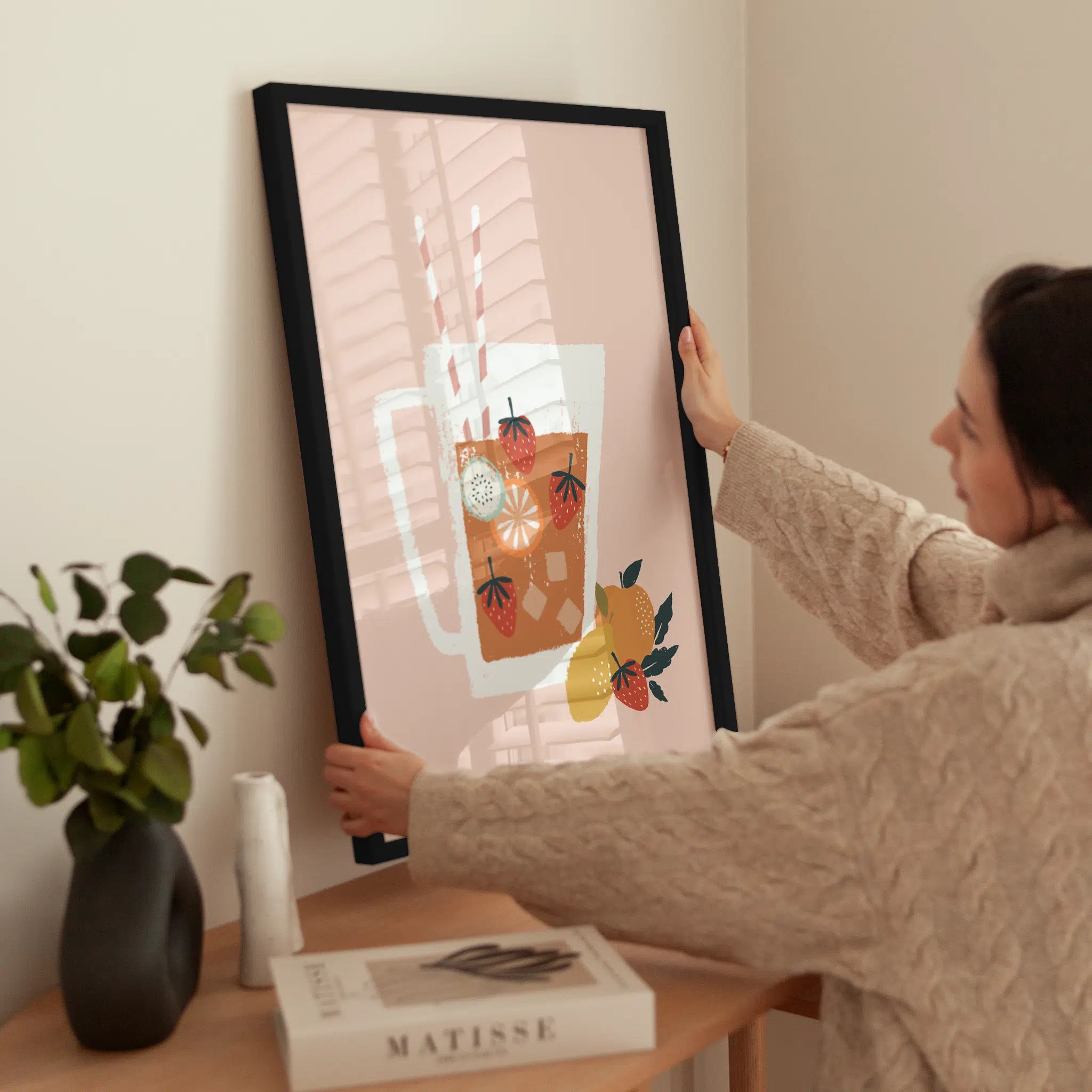 Juice Art wird aufgehängt