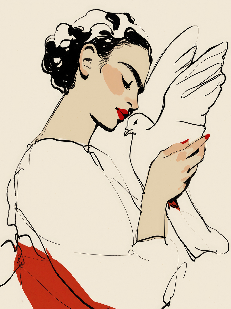 Lady with a Dove Poster