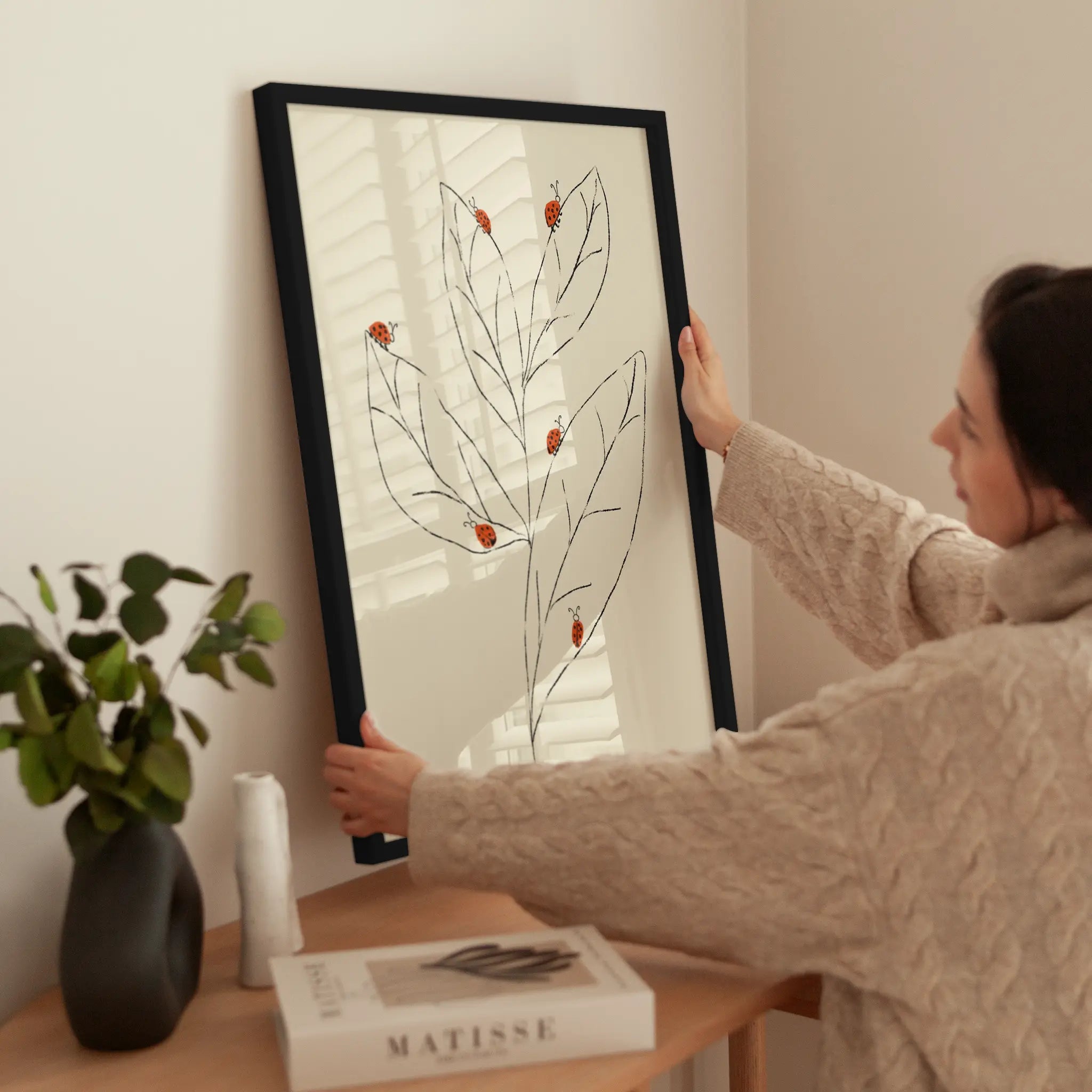 Ladybug Branch wird aufgehängt