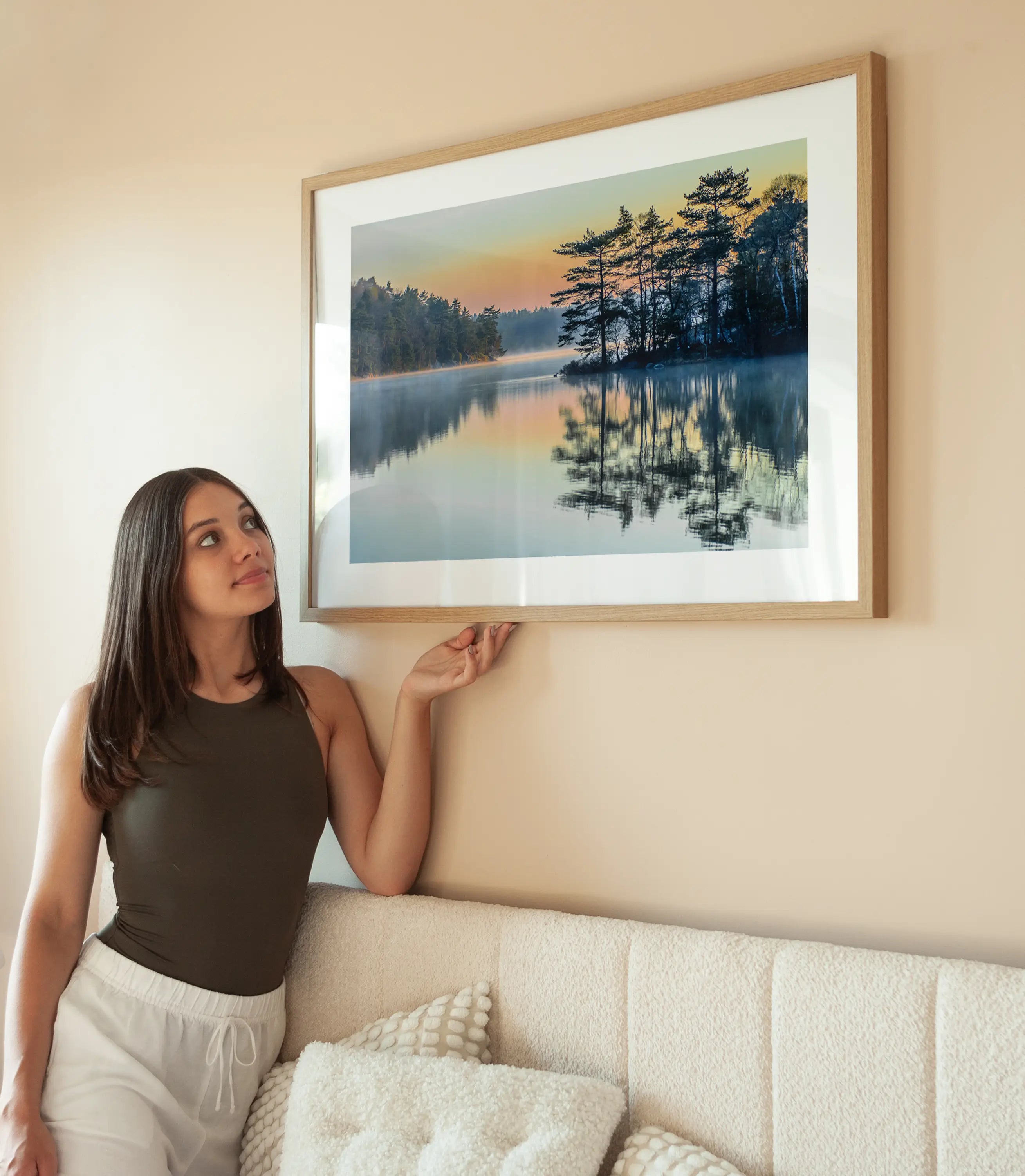 Lake Sunset wird aufgehängt