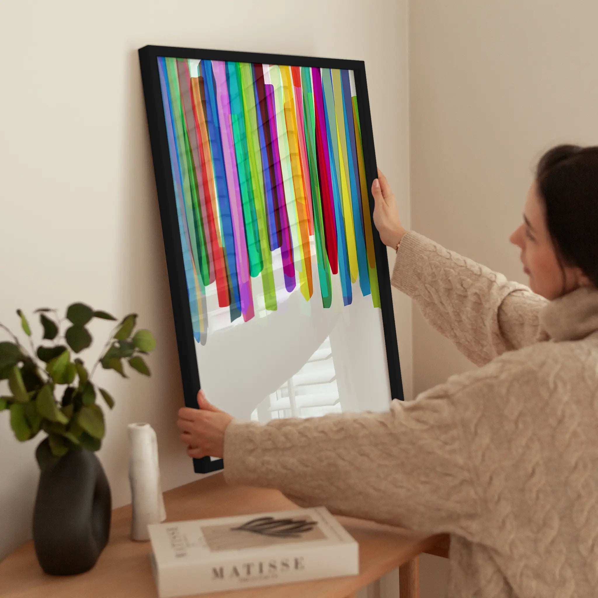 Lines of Color wird aufgehängt