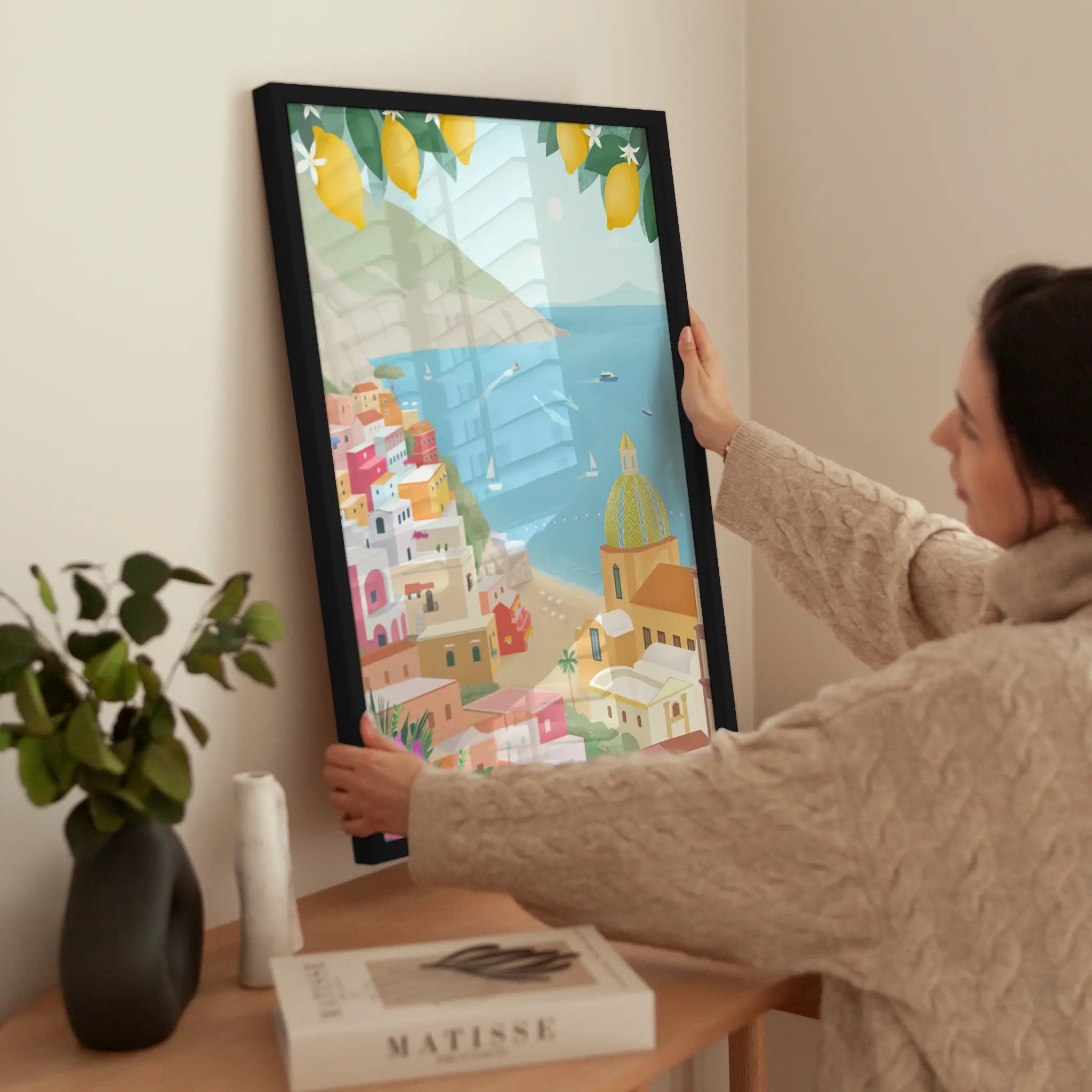 Minimalist Positano View wird aufgehängt