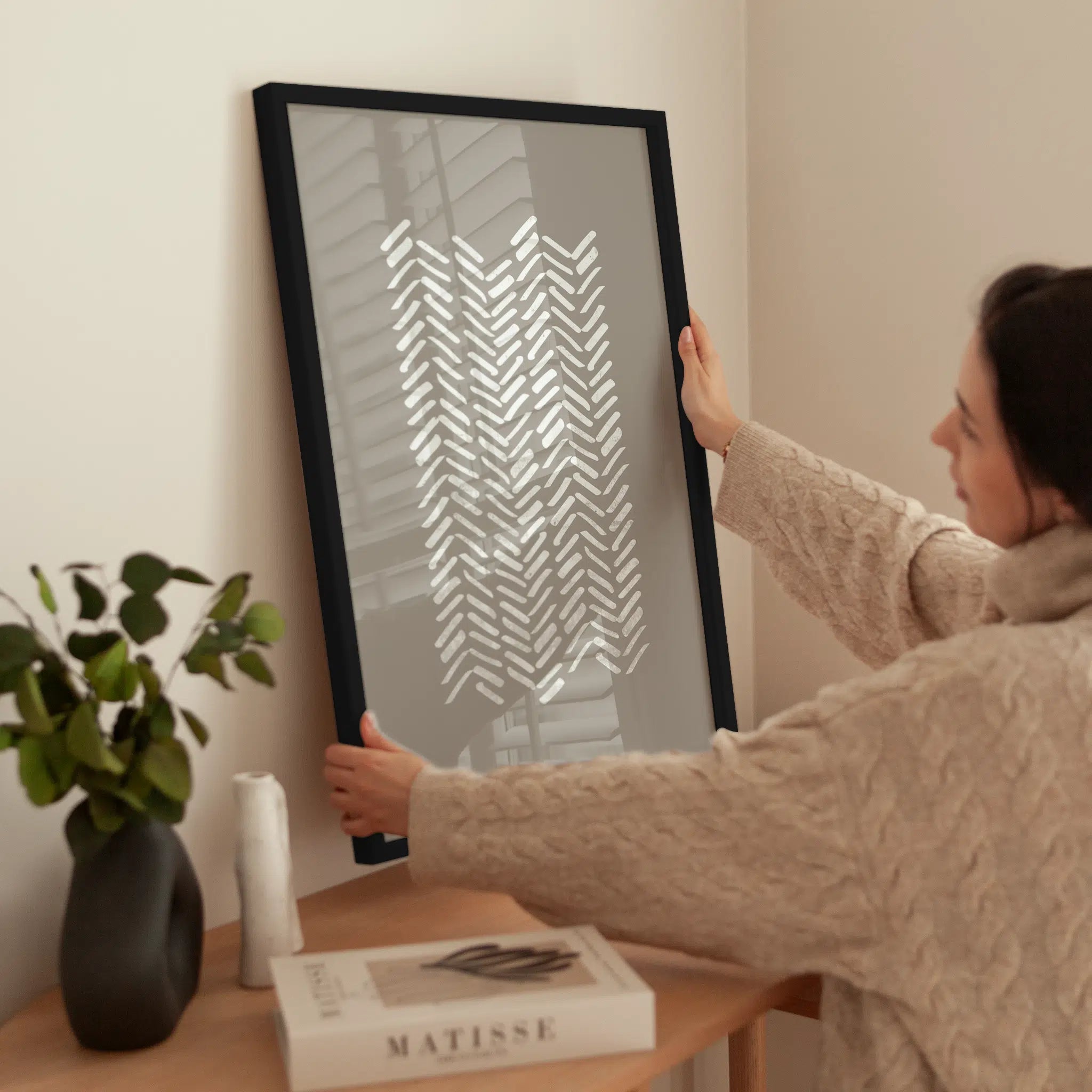 Minimalistic Pattern wird aufgehängt