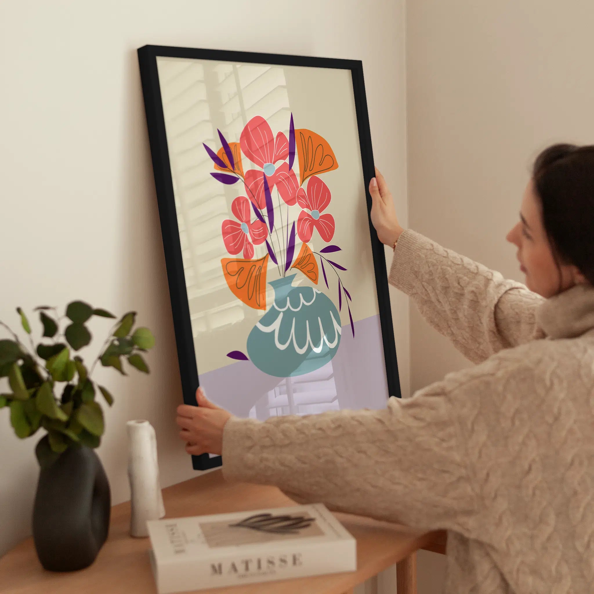 Modern Bouquet wird aufgehängt