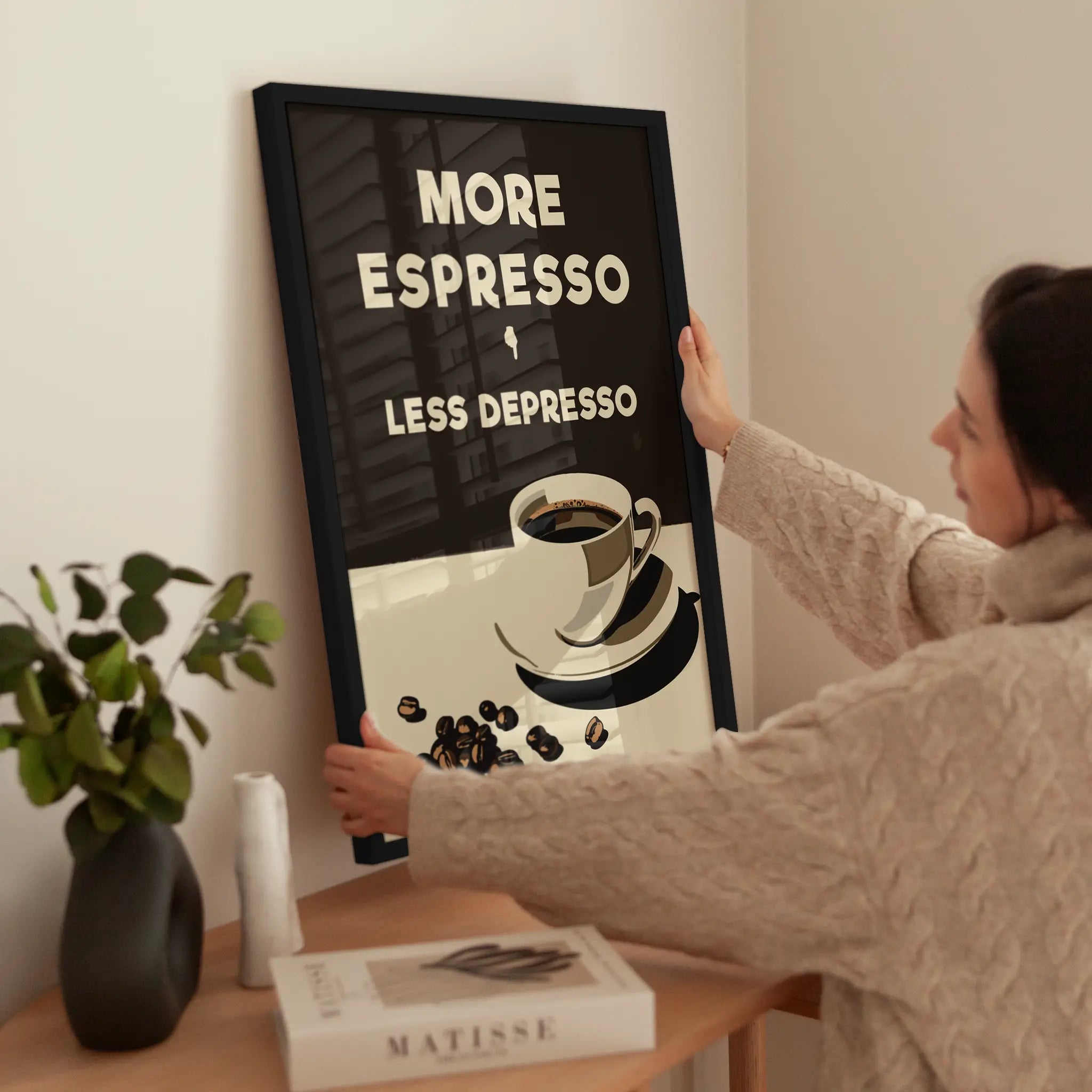 More Espresso wird aufgehängt