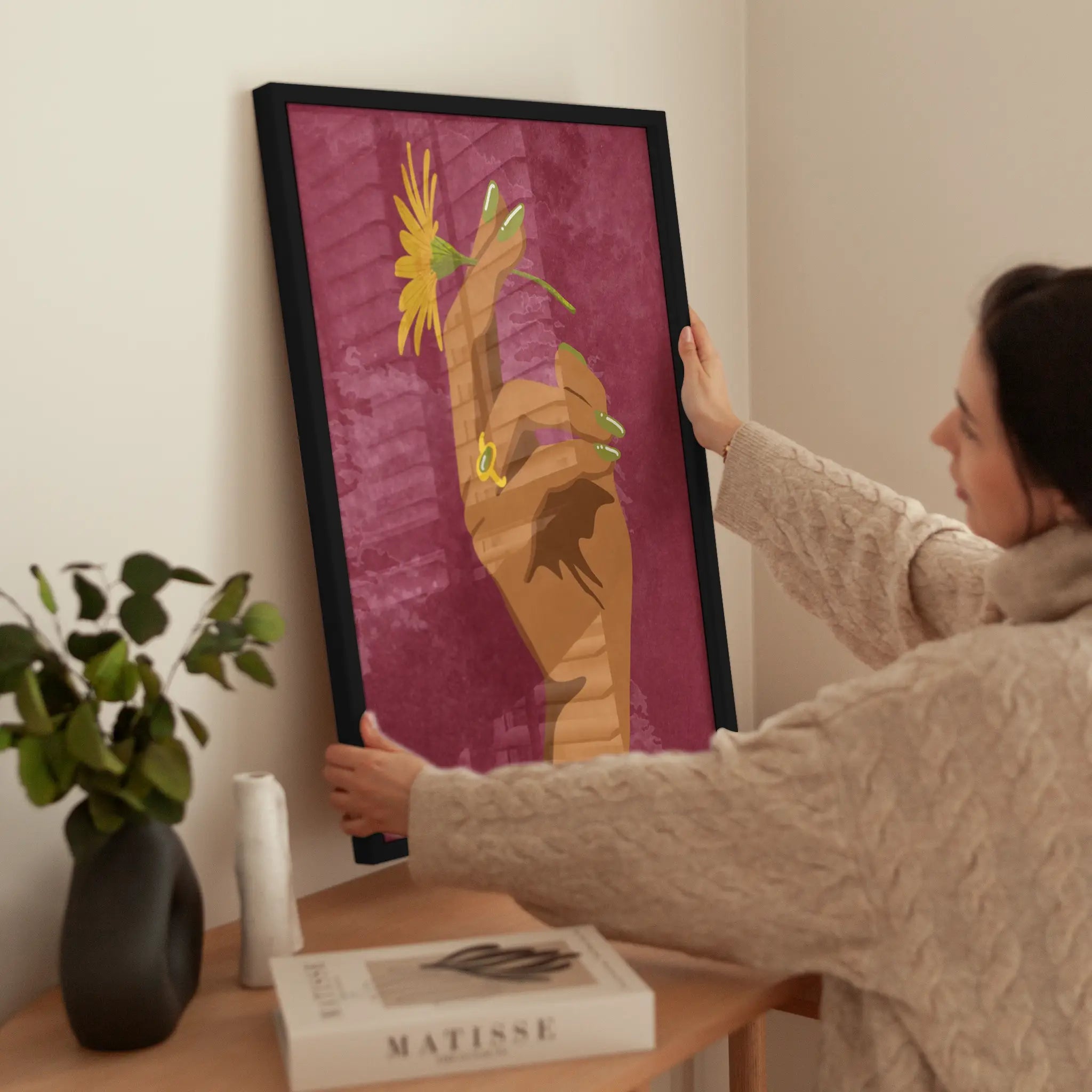 My Yellow Flower wird aufgehängt