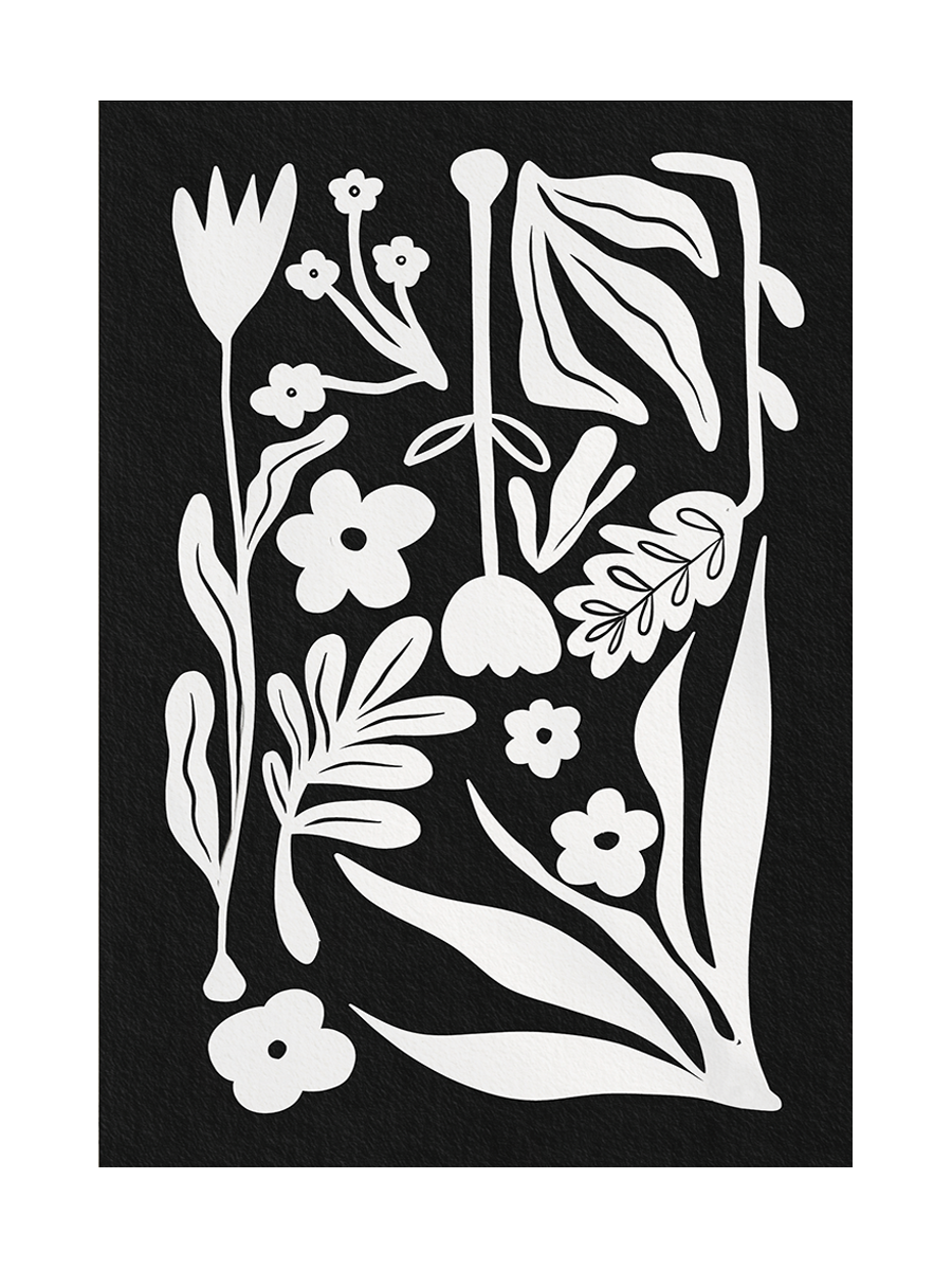Nordic Abstract Florals Poster