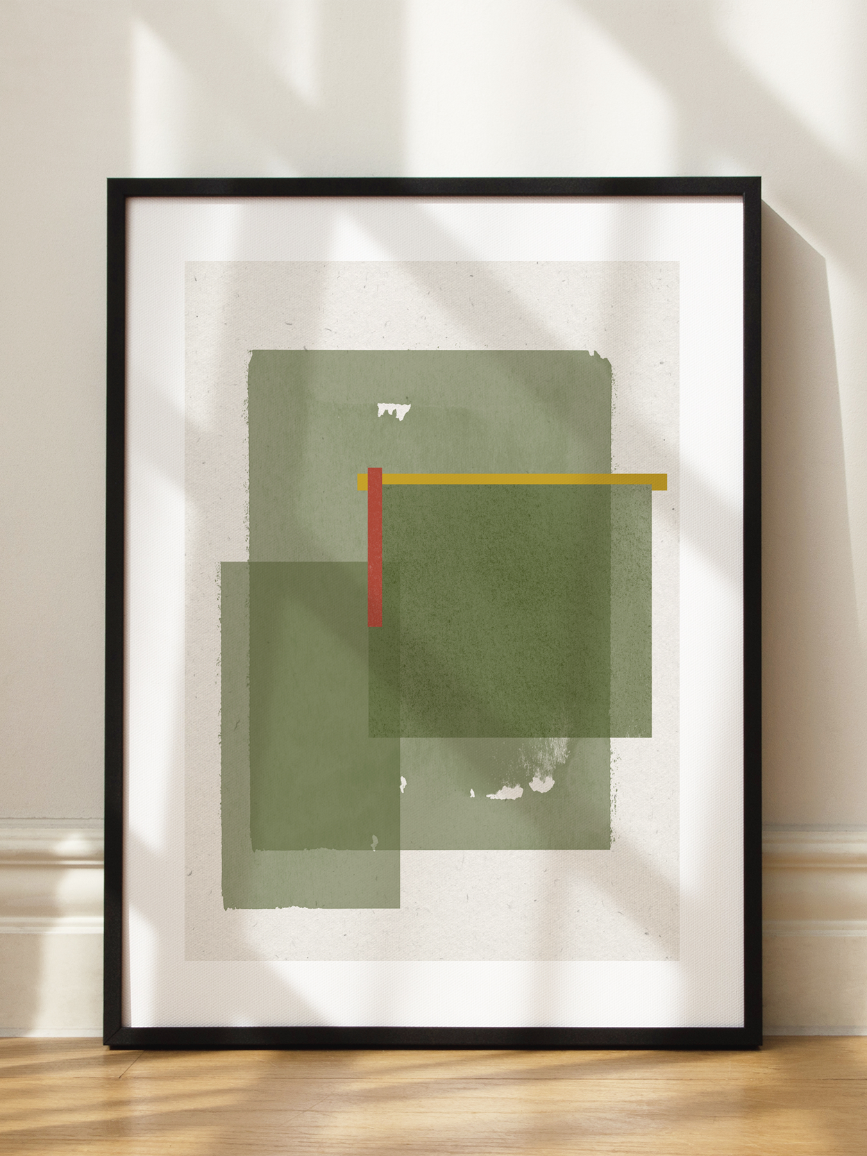 Olive Green Shapes Poster