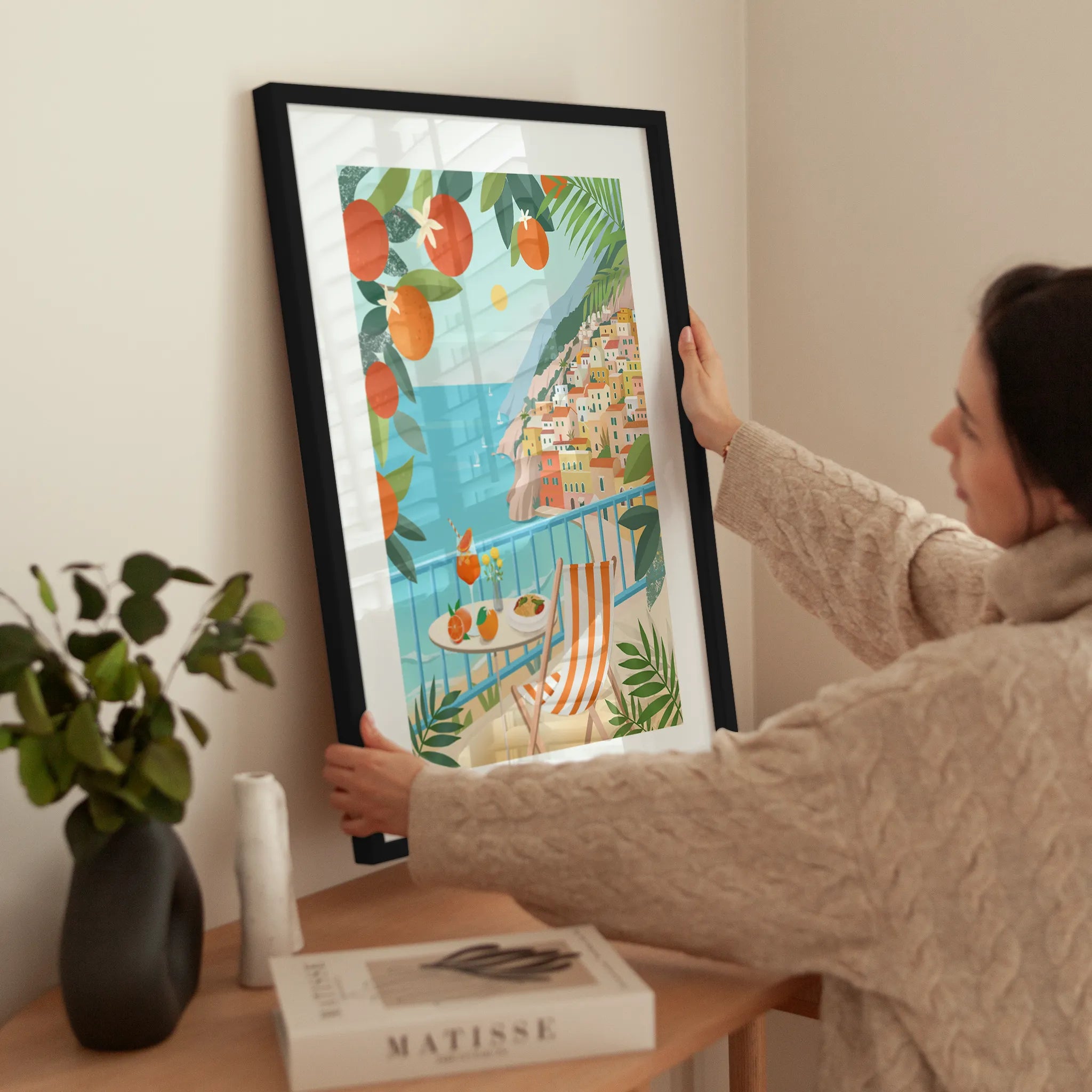 Orange Balcony wird aufgehängt